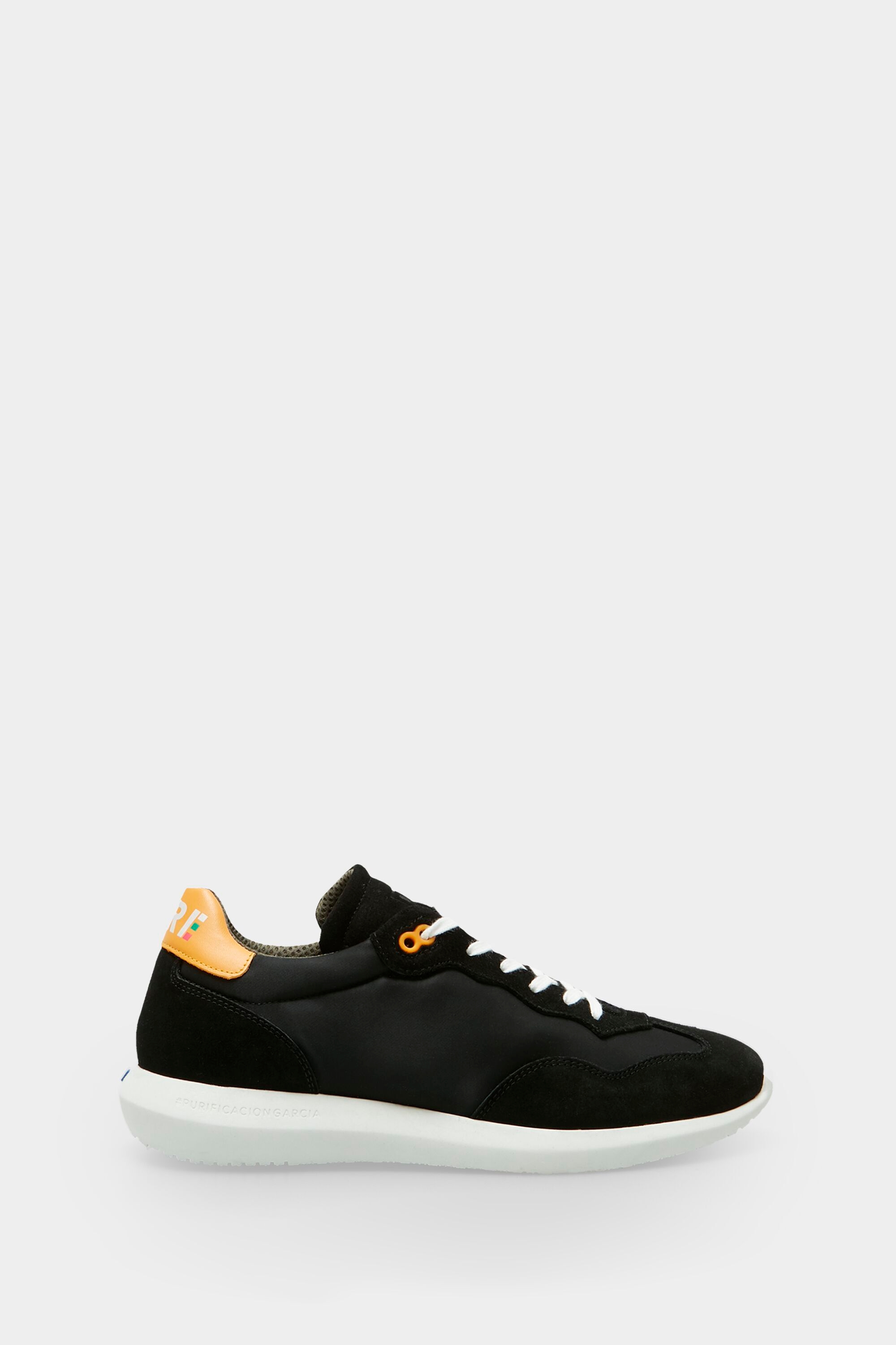 Suede and nylon sneakers