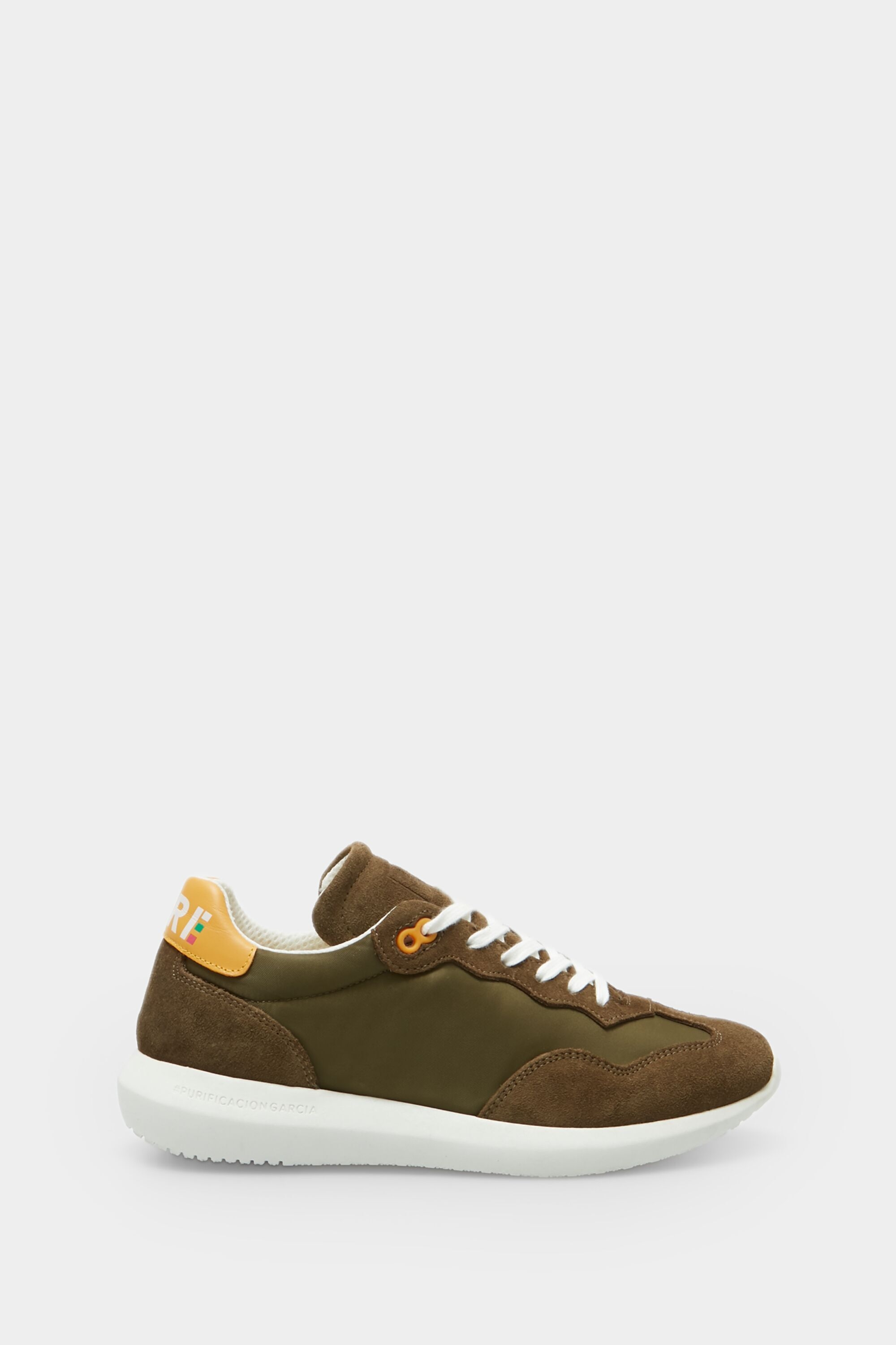 Suede and nylon sneakers