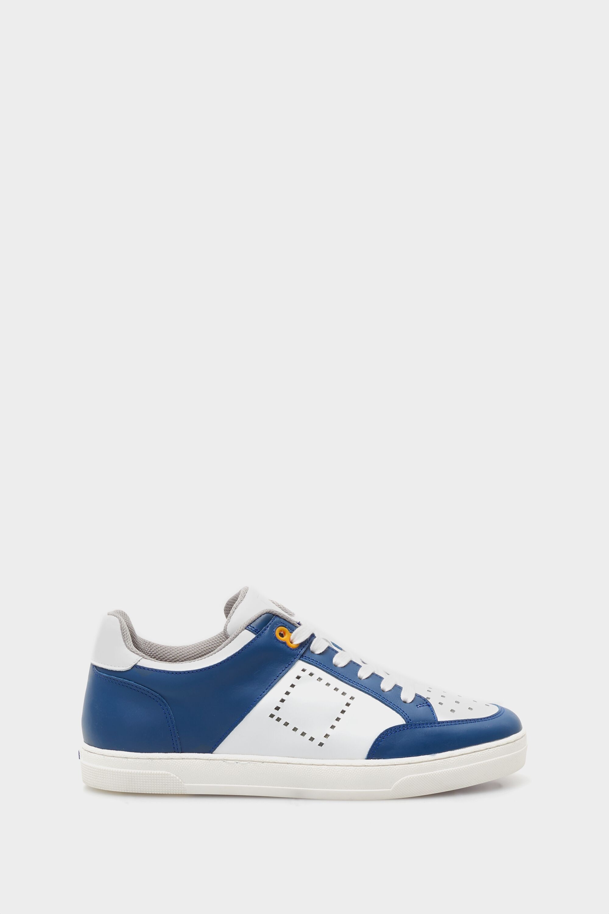 Perforated cube leather sneakers