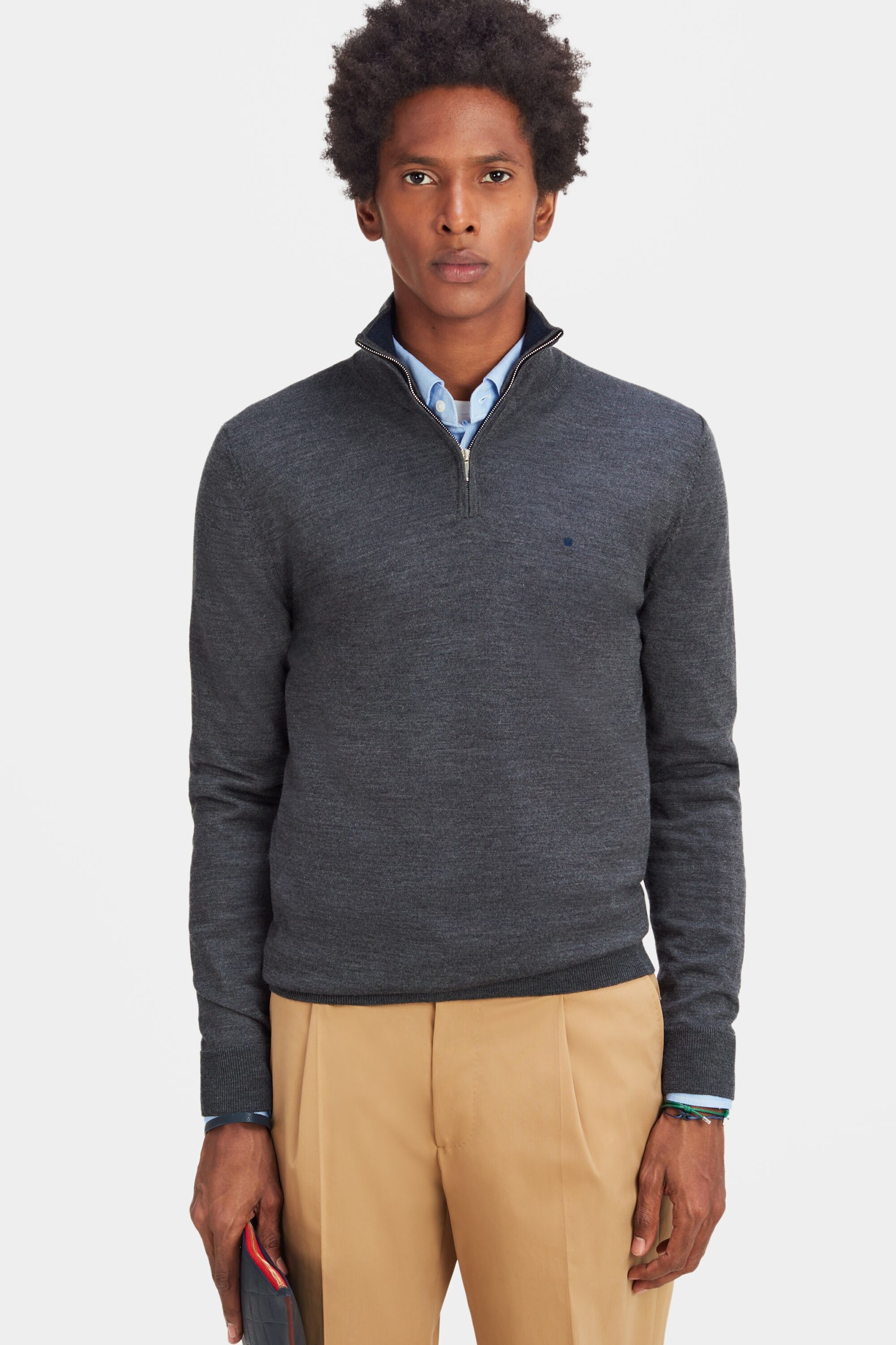 Merino wool half-zip sweater
