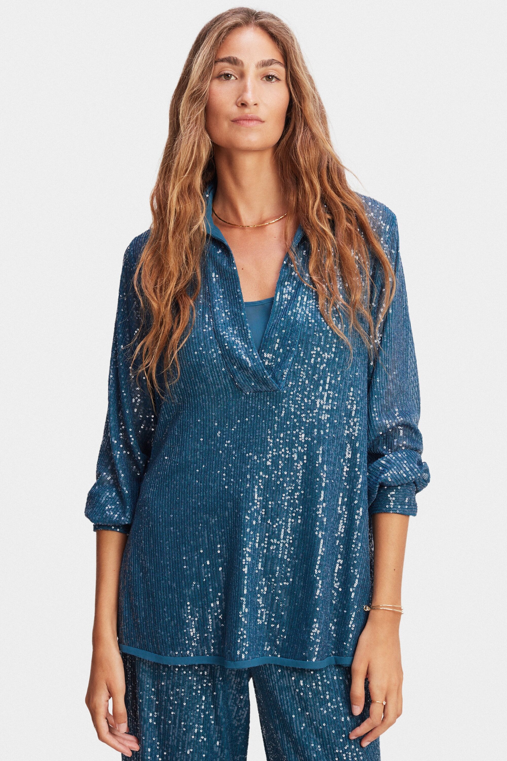 Sequined oversized blouse