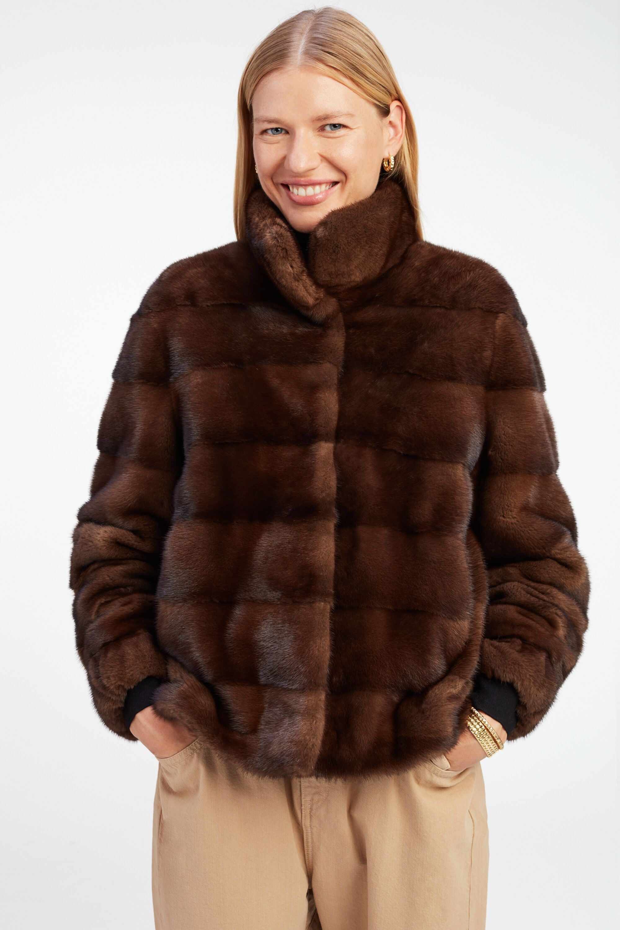 Mink fur short coat