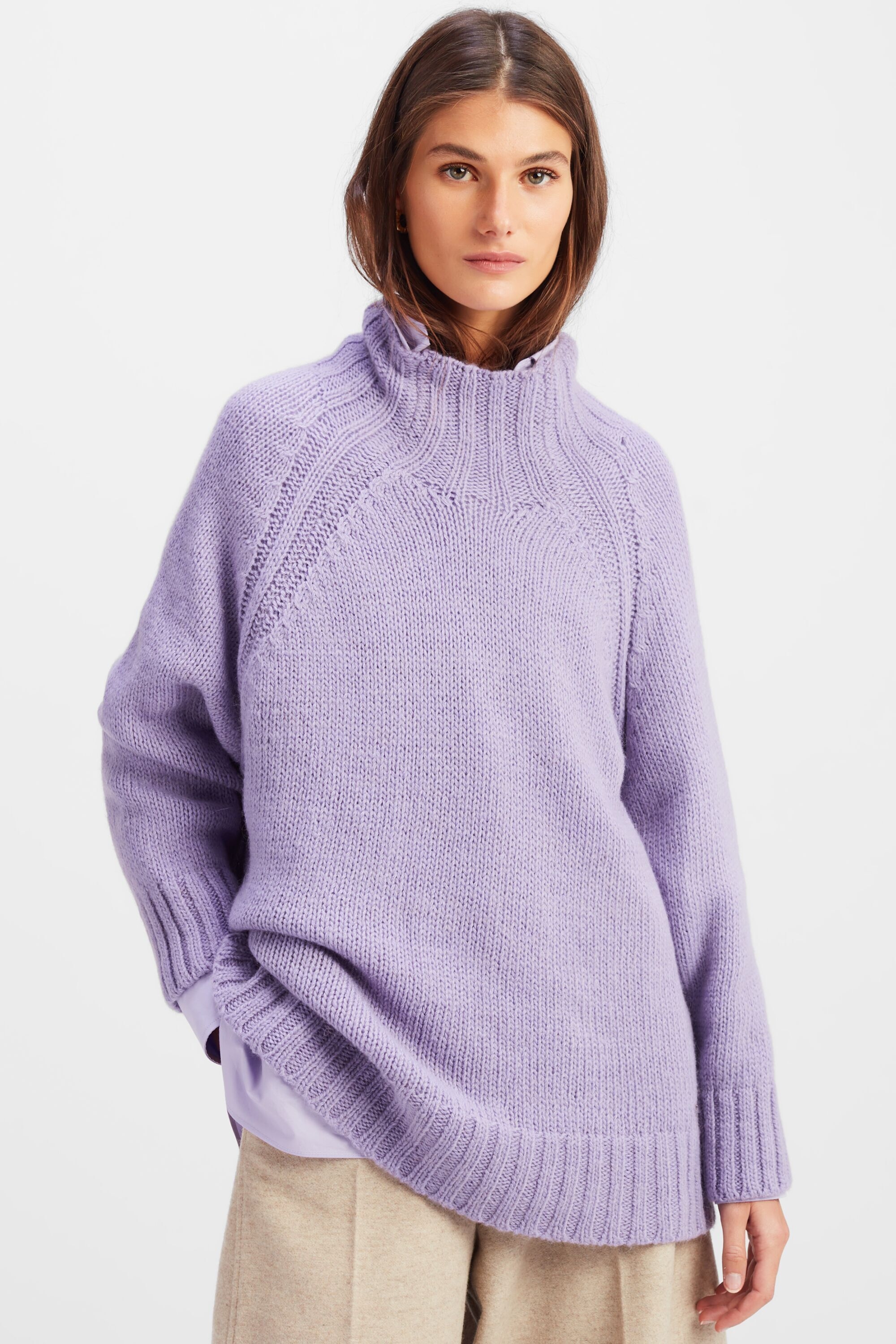Stretch-knit sweater