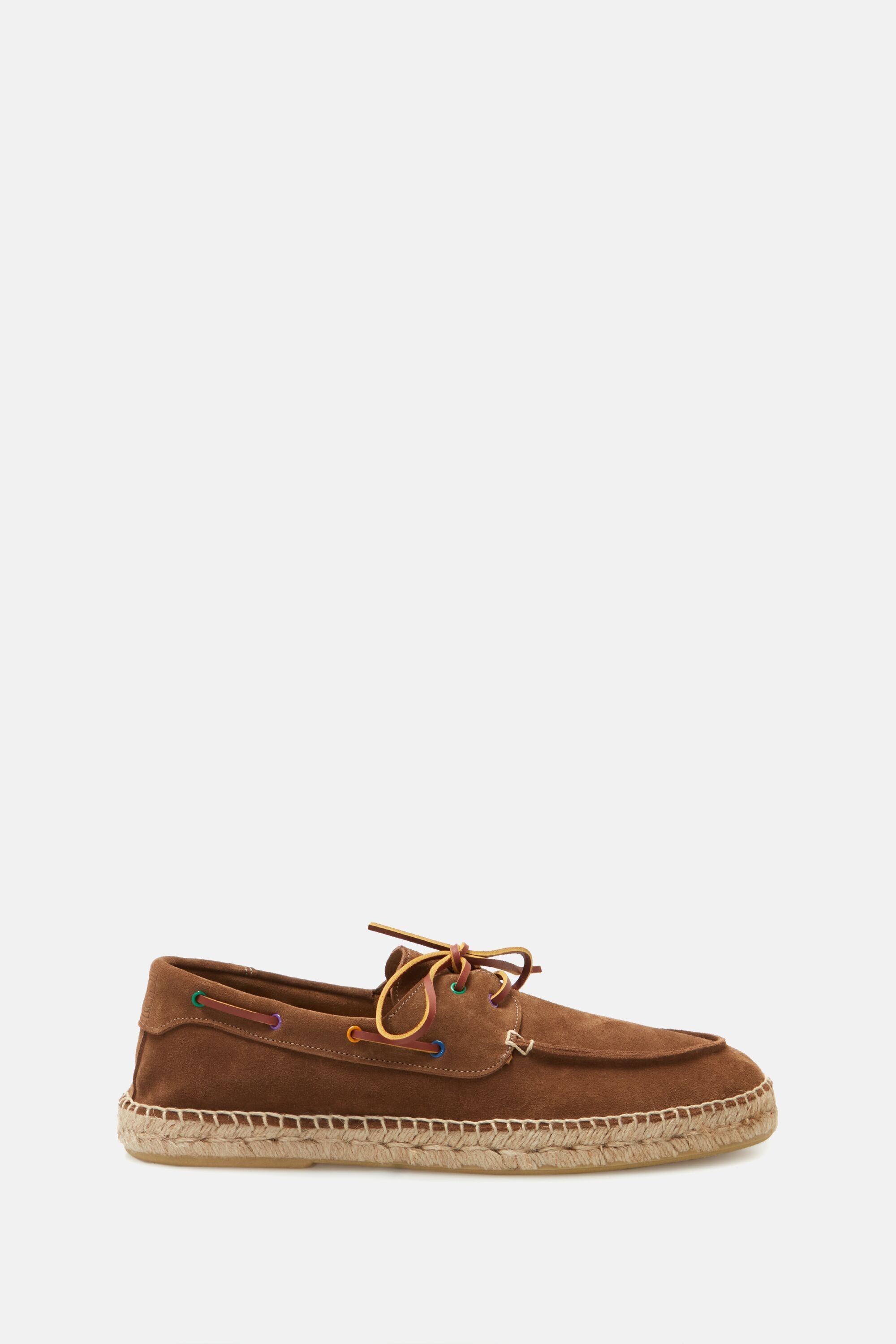 Suede espadrille boat shoes