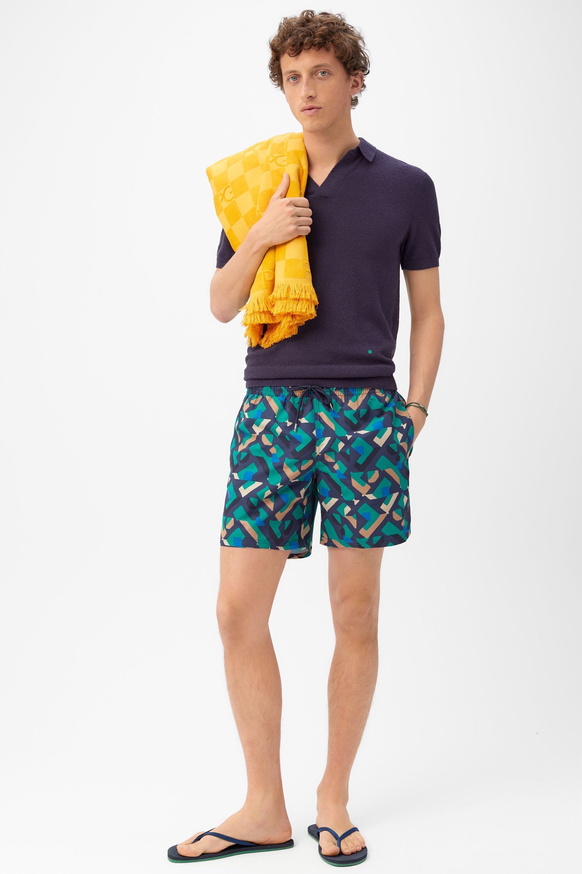 Geometric printed swim shorts