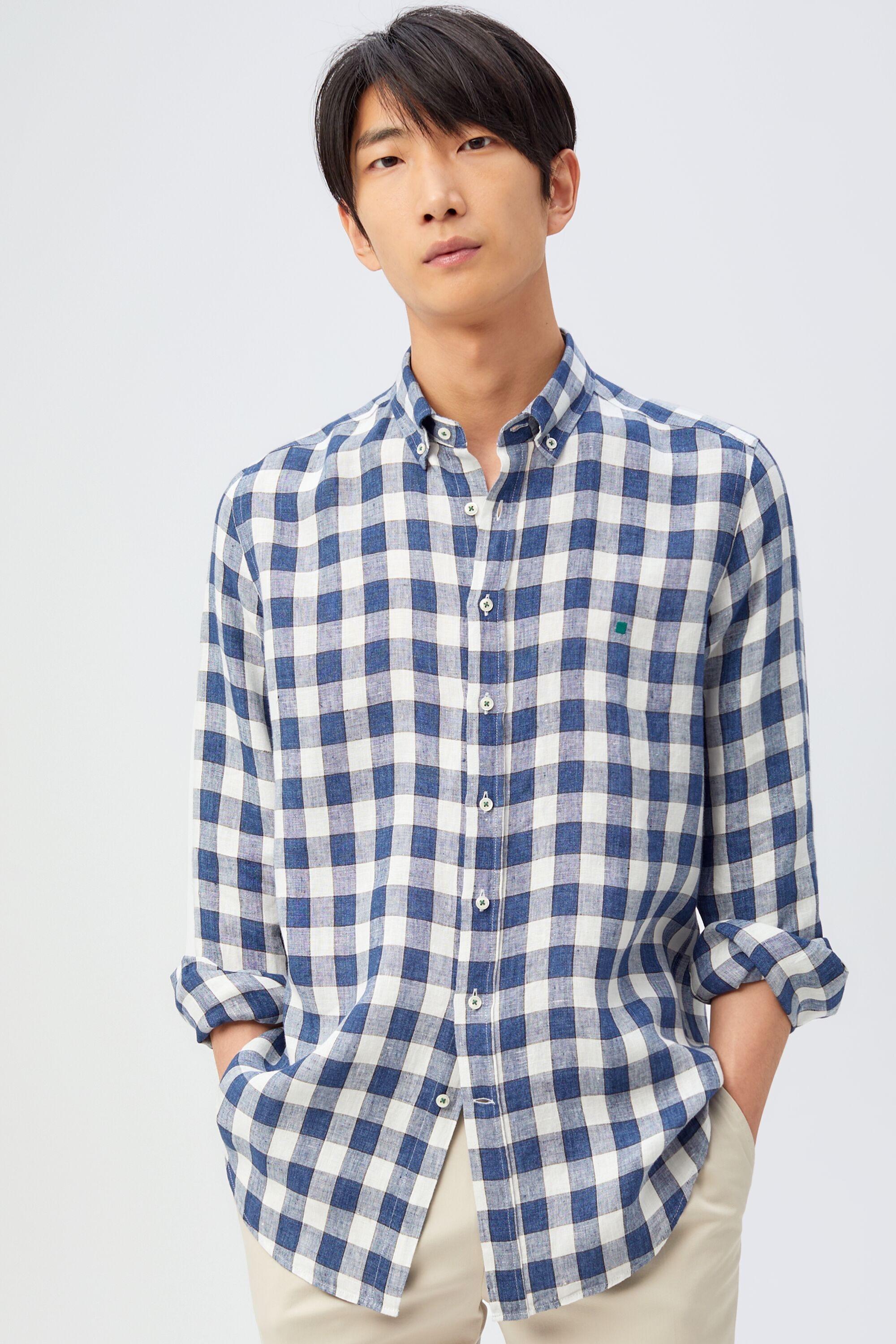 Checkered linen shirt