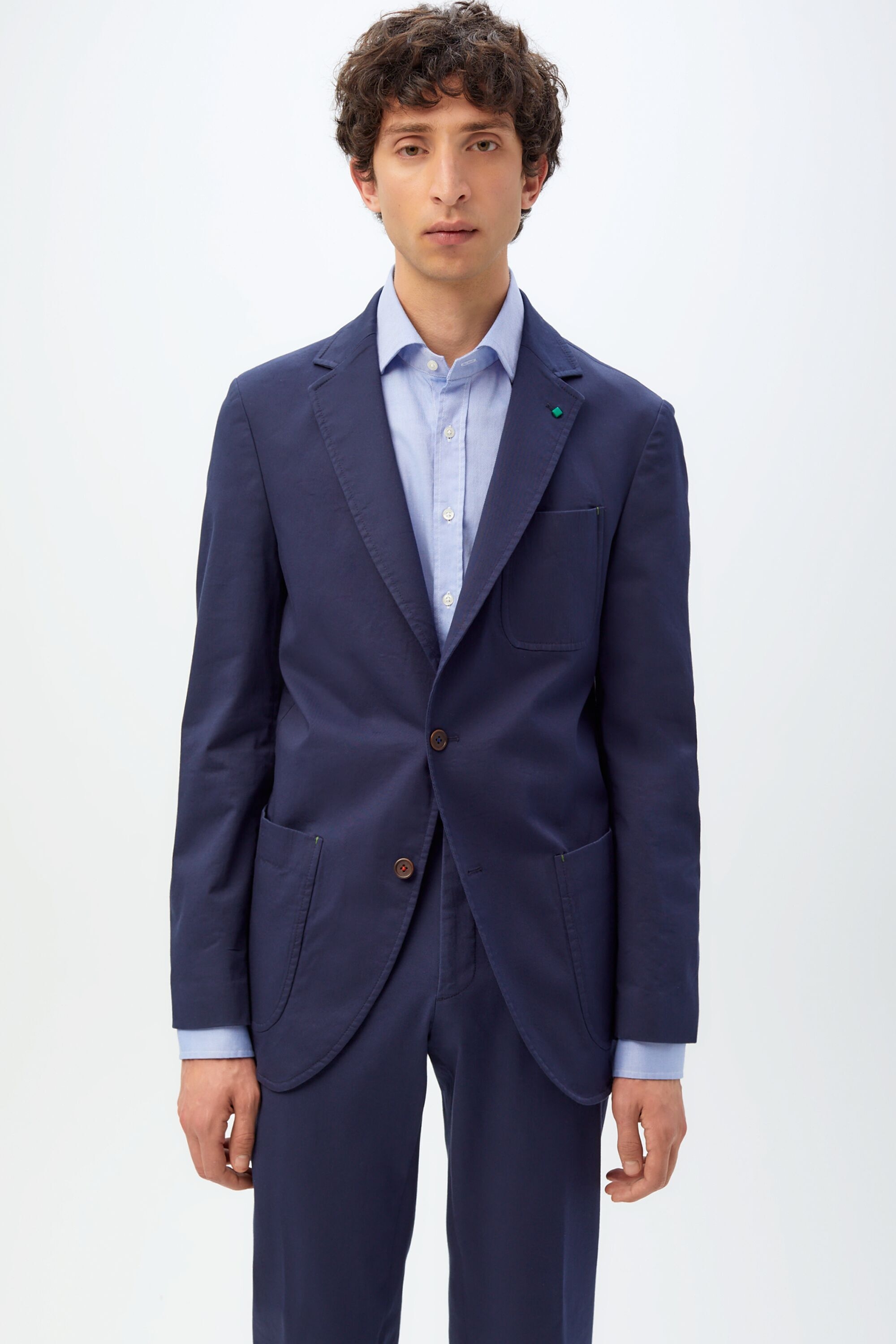 Relaxed fit washed twill blazer