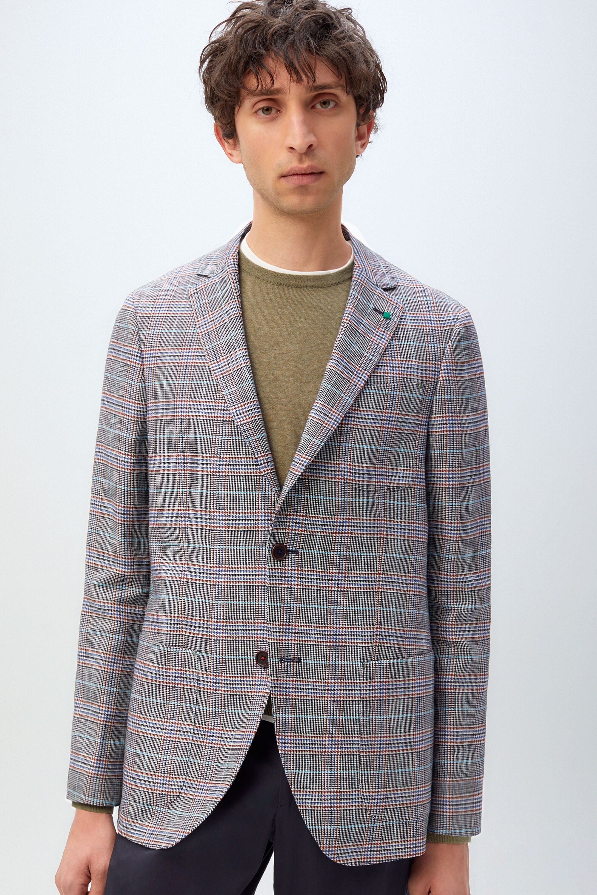Relaxed fit Prince of Wales blazer