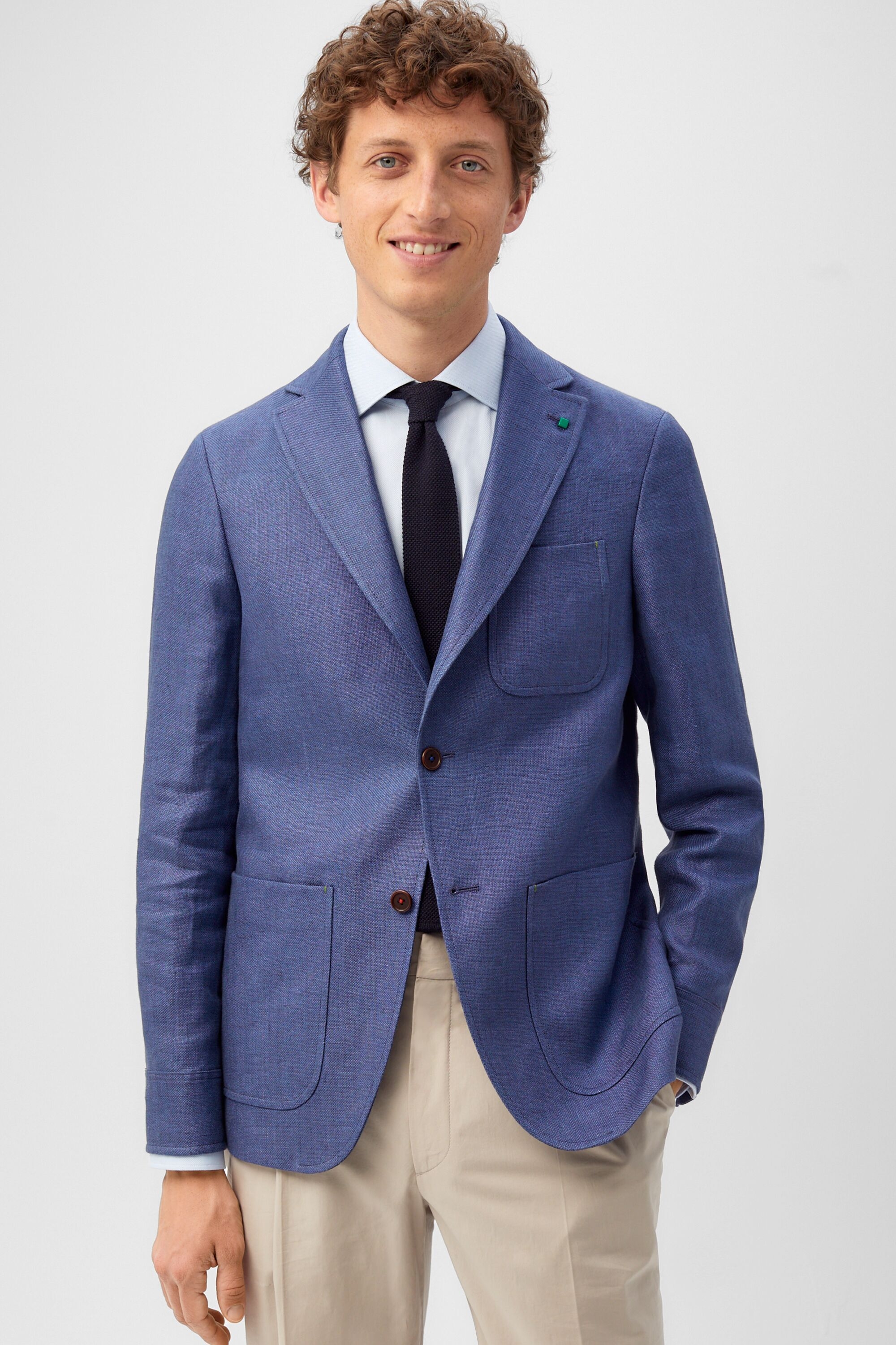 Structured linen relaxed fit blazer