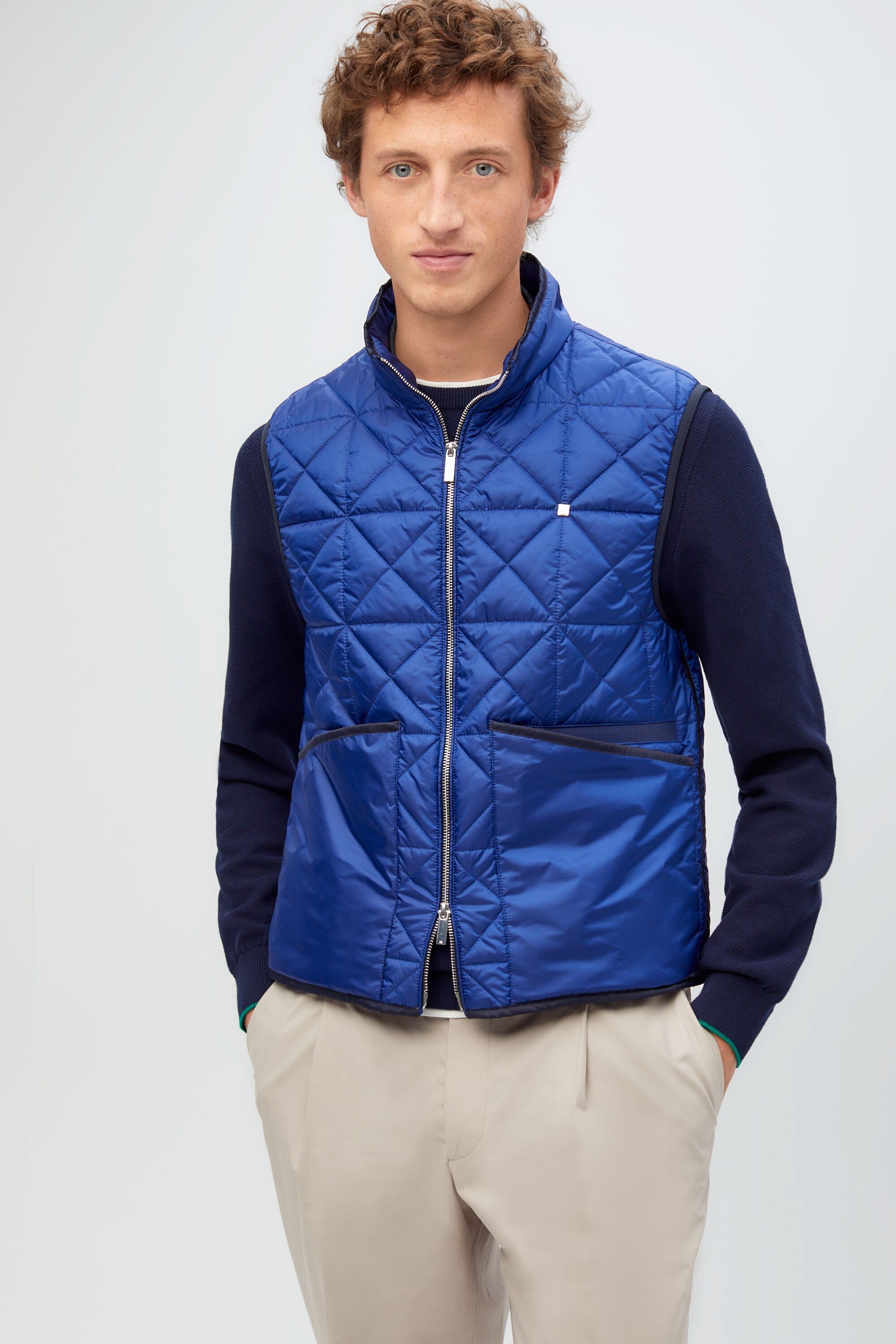 Origami quilted nylon gilet