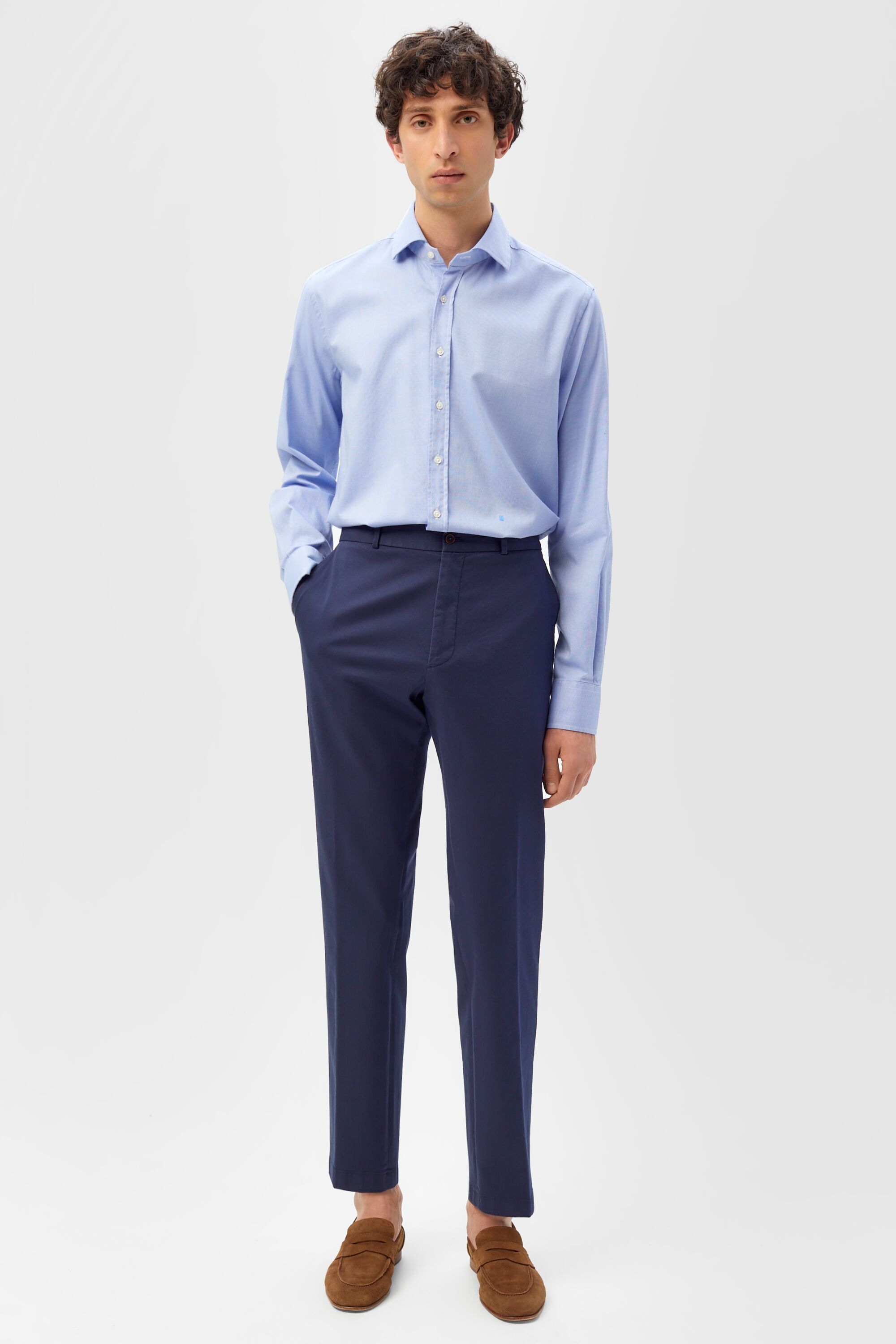 Regular fit oxford suit trousers
