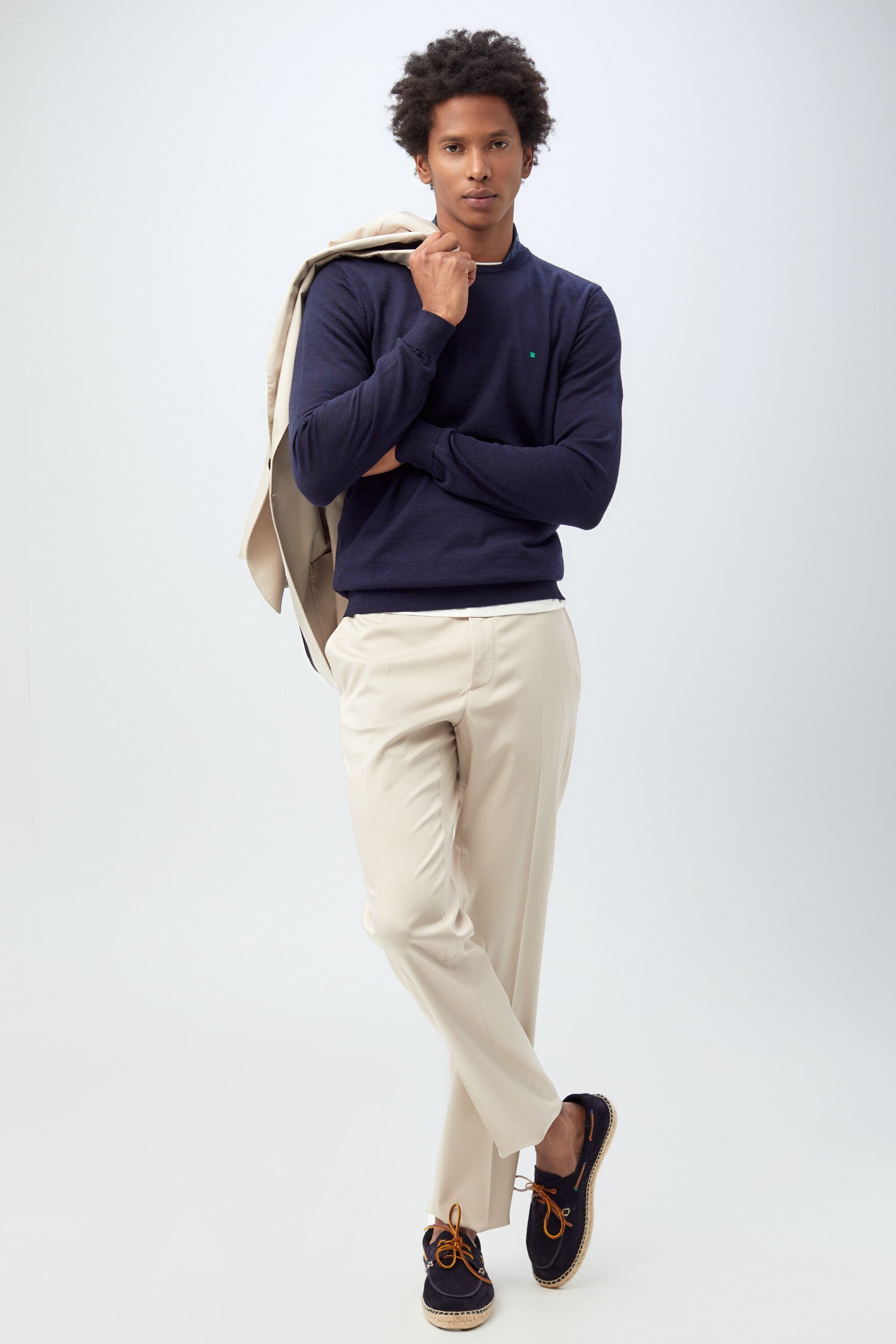 Twill classic fit suit trousers