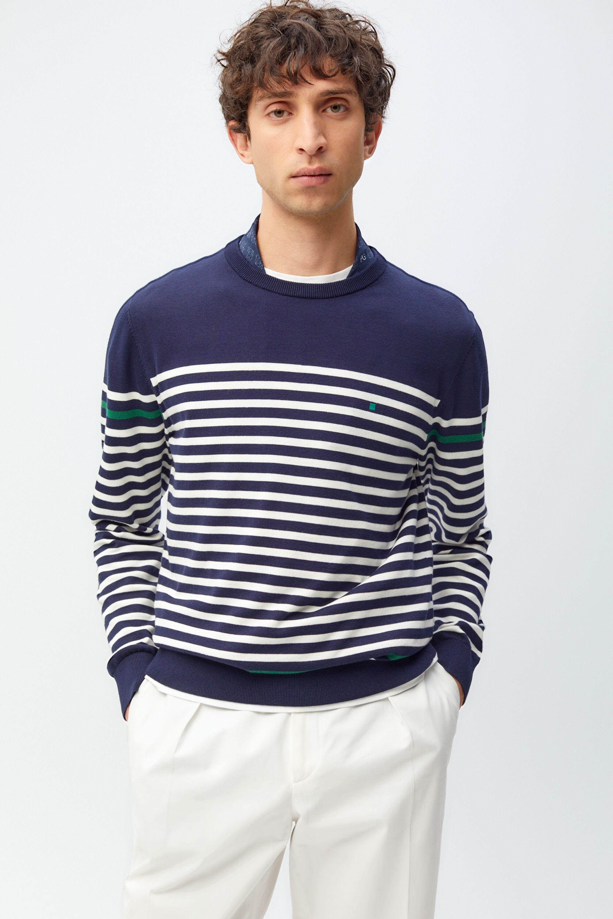 Striped pima cotton sweater