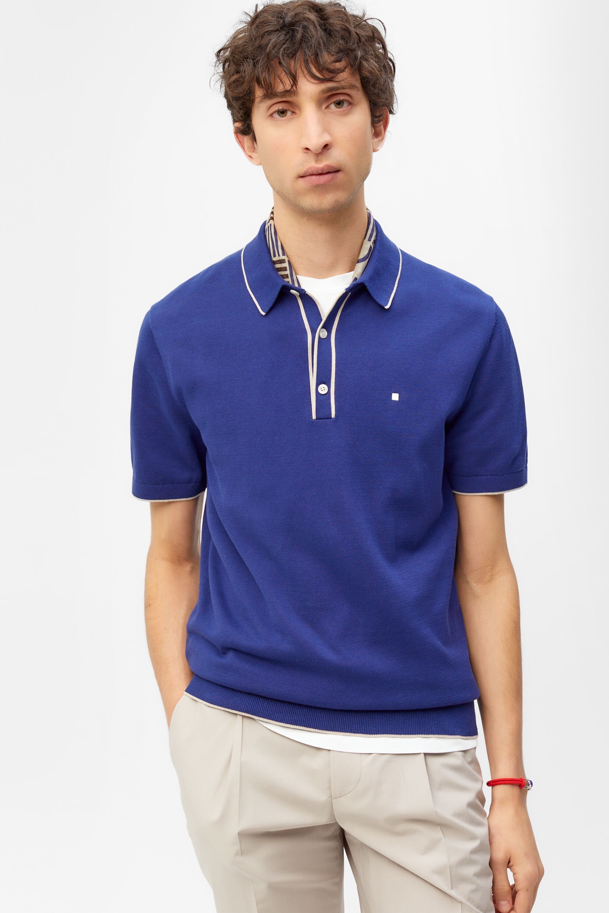 Contrast-tipped pima cotton polo shirt