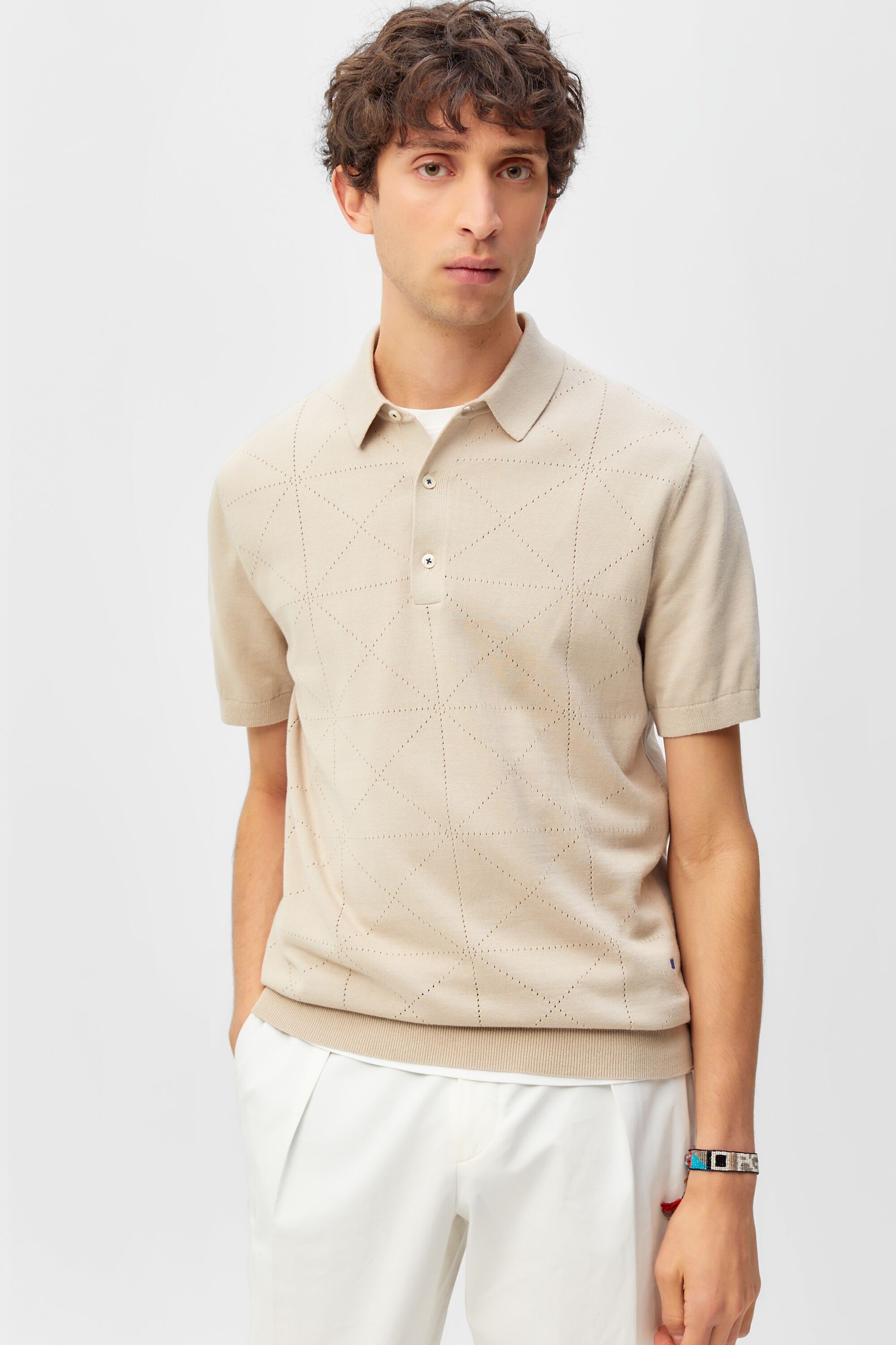 Origami pima cotton polo shirt