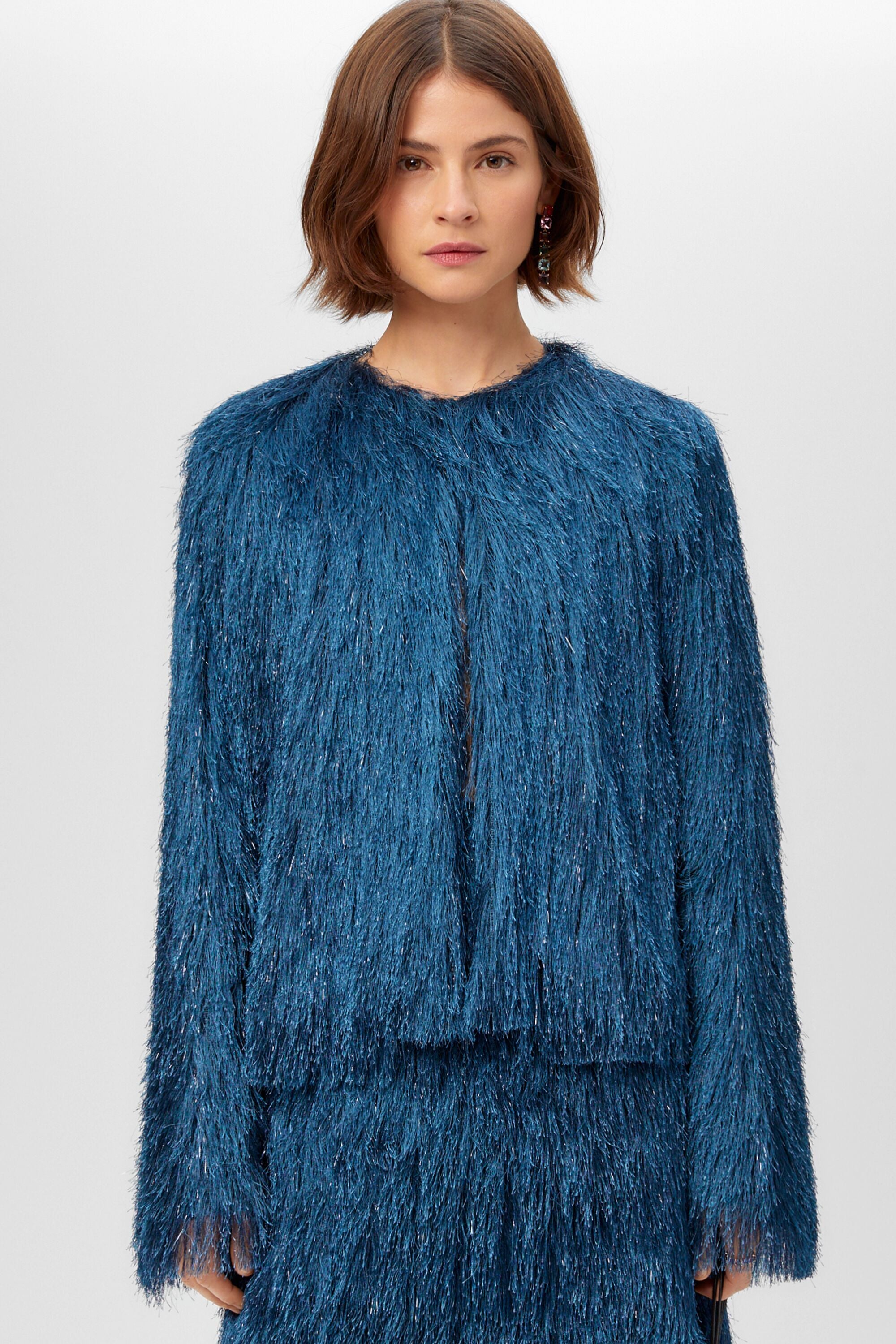Fringed A-line jacket