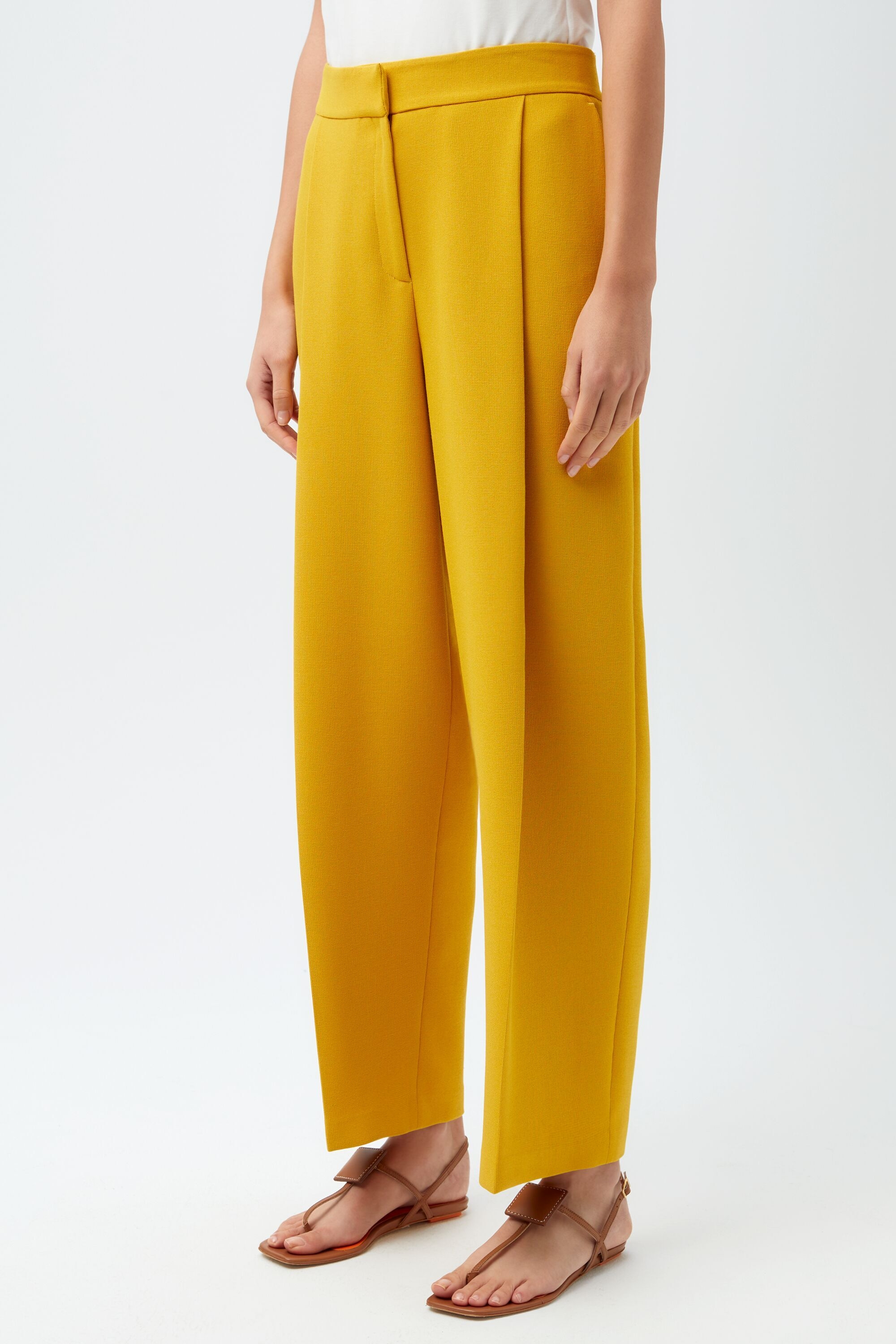 Stretch-crepe straight-leg trousers