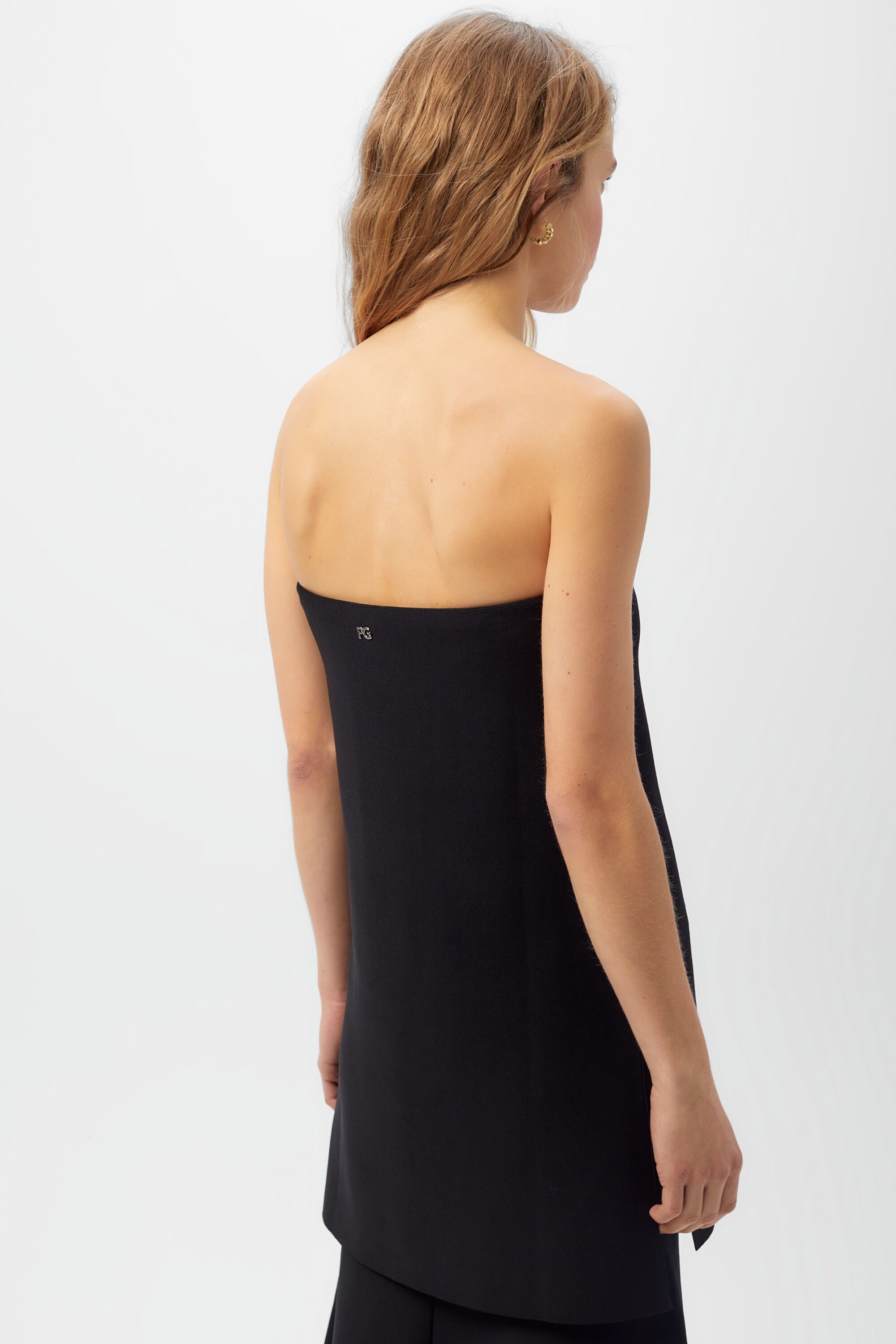 Double-faced knit strapless top black - Purificacion Garcia Ireland