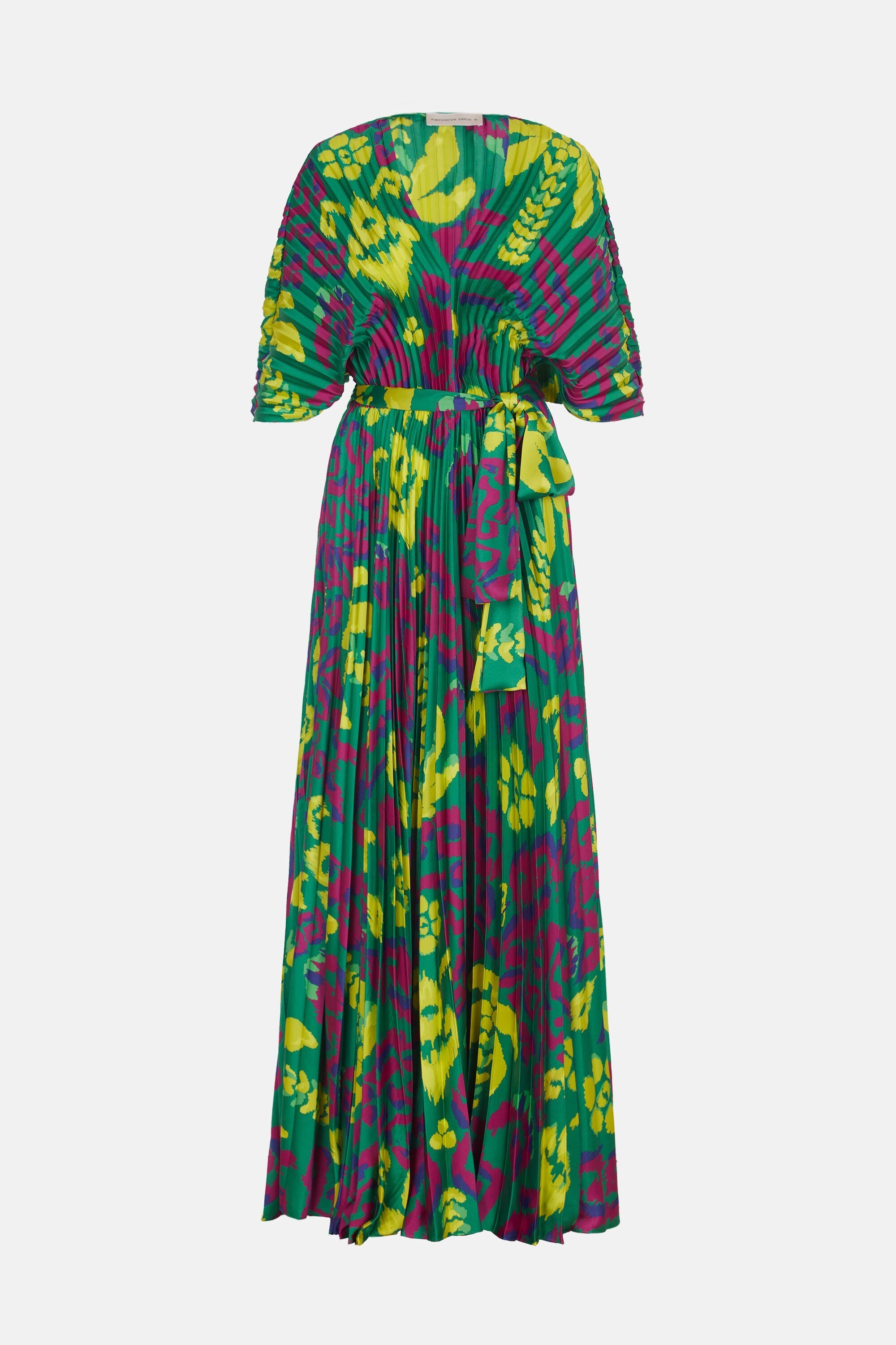 Etna Rey Lear Efectivamente Vestido oversize twill estampado plisado multicolor - Purificacion Garcia  España