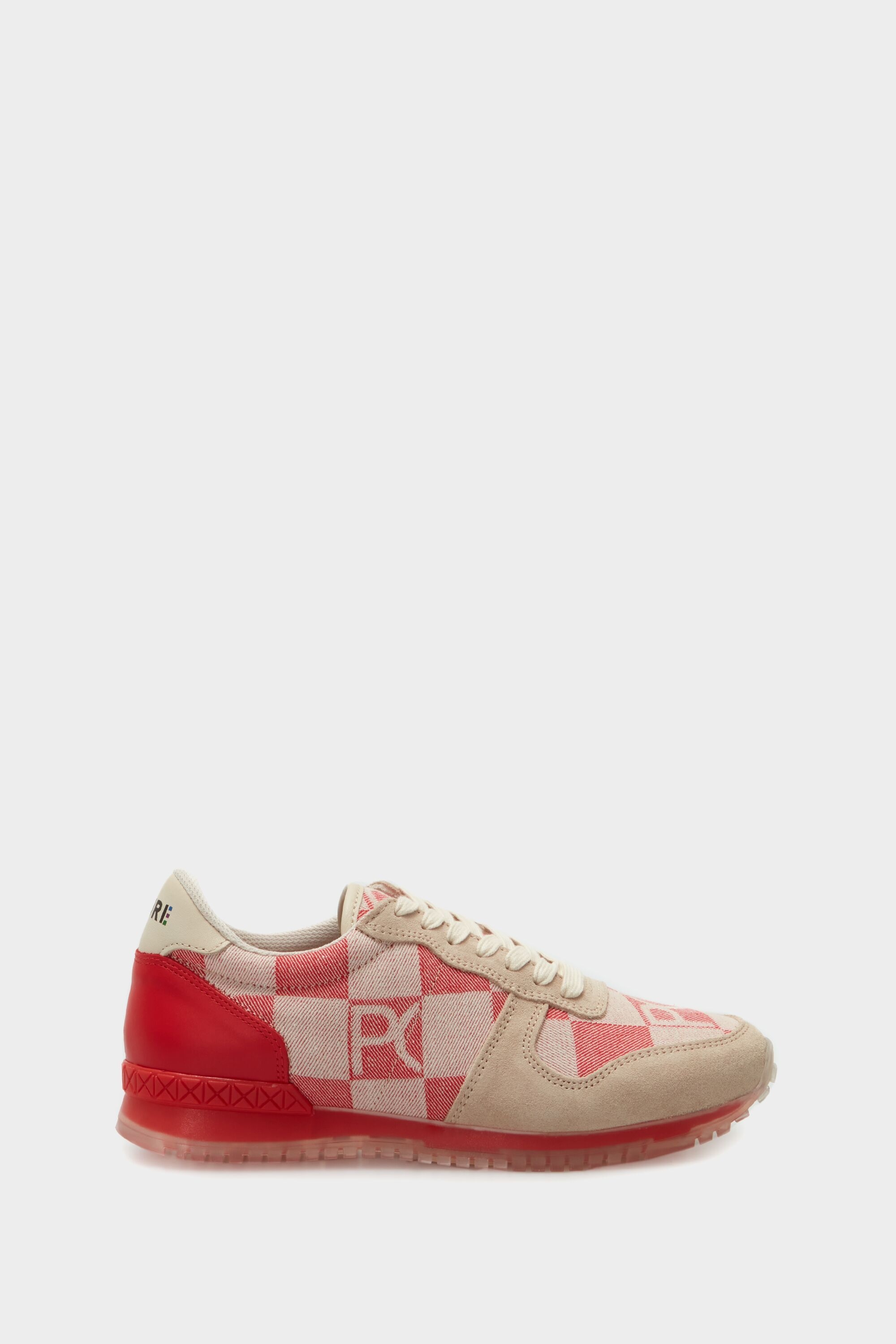 Denim Cubes canvas and suede sneakers