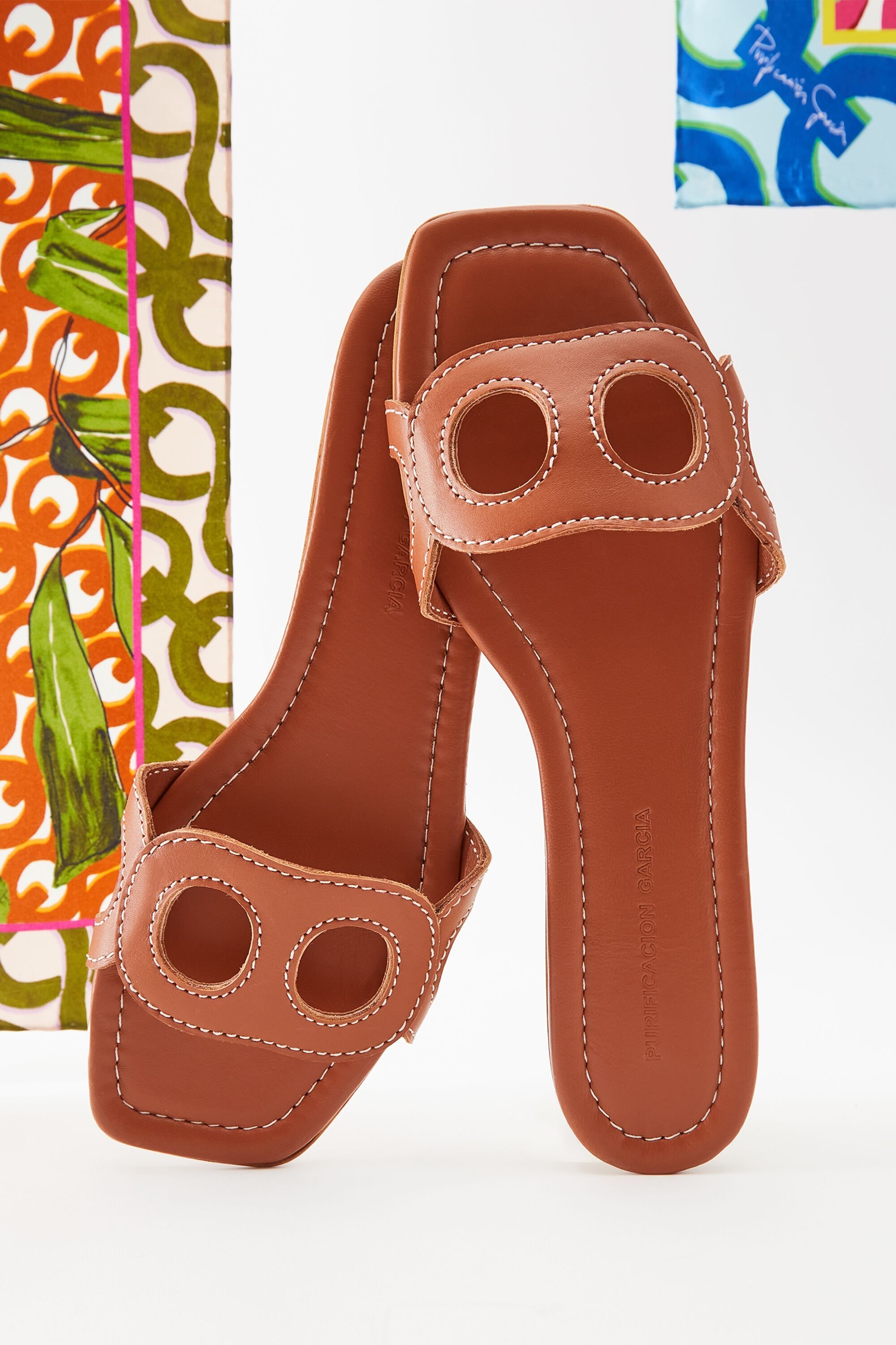 Ocho cutout leather flat sandals