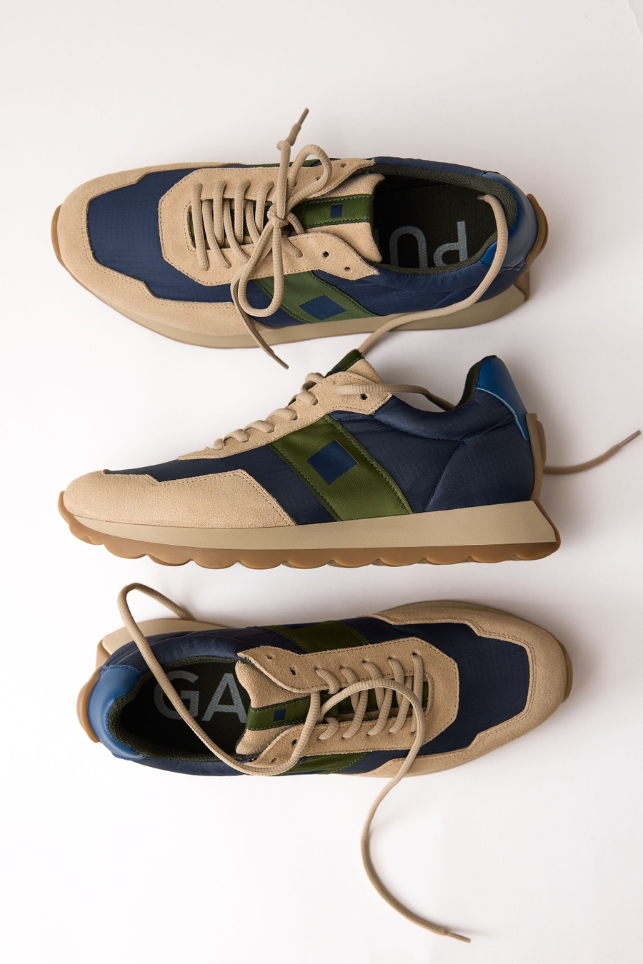 CHOCO PG NYLON AND SUEDE SNEAKERS