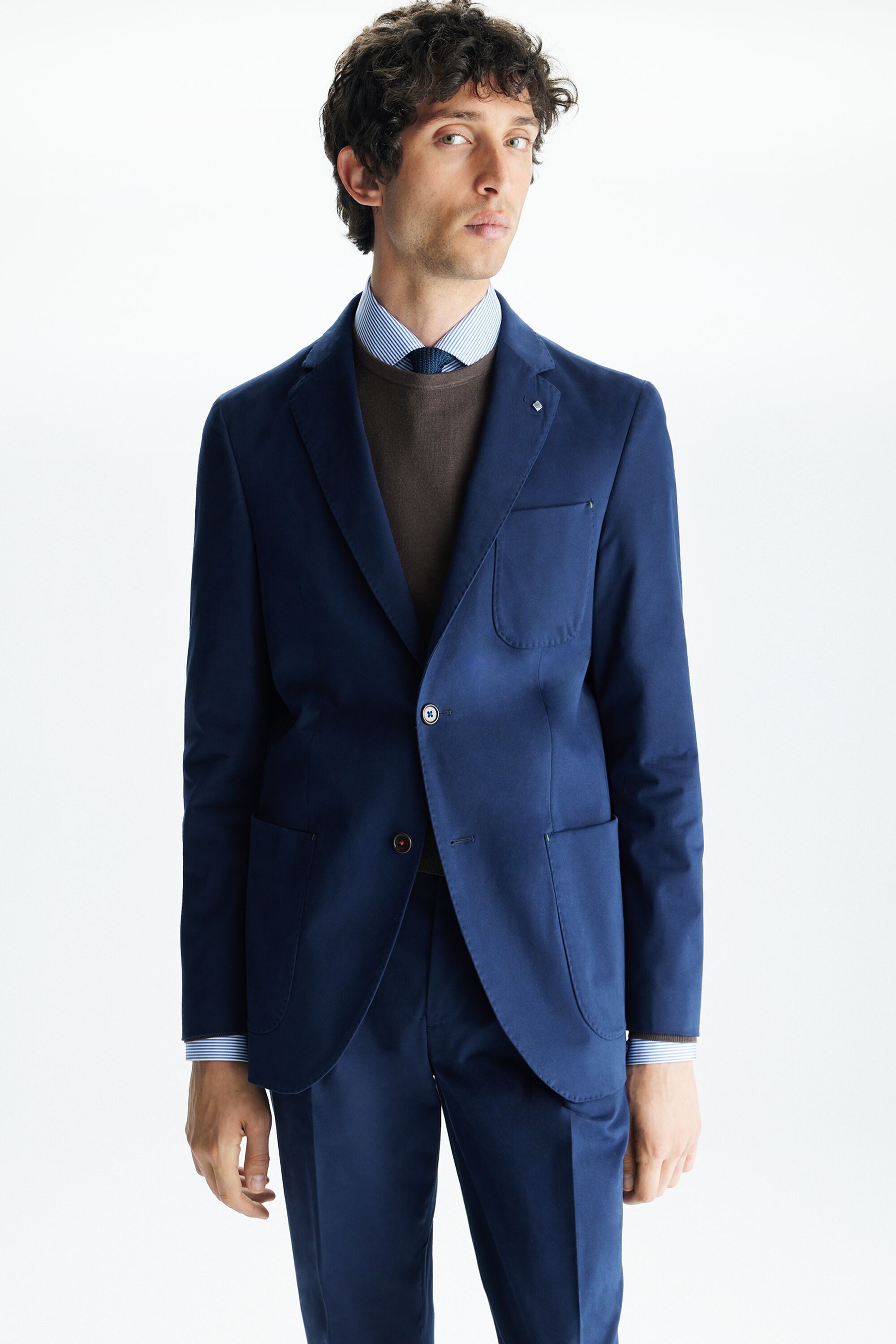 Twill relaxed fit suit jacket navy - Purificacion Garcia United Kingdom