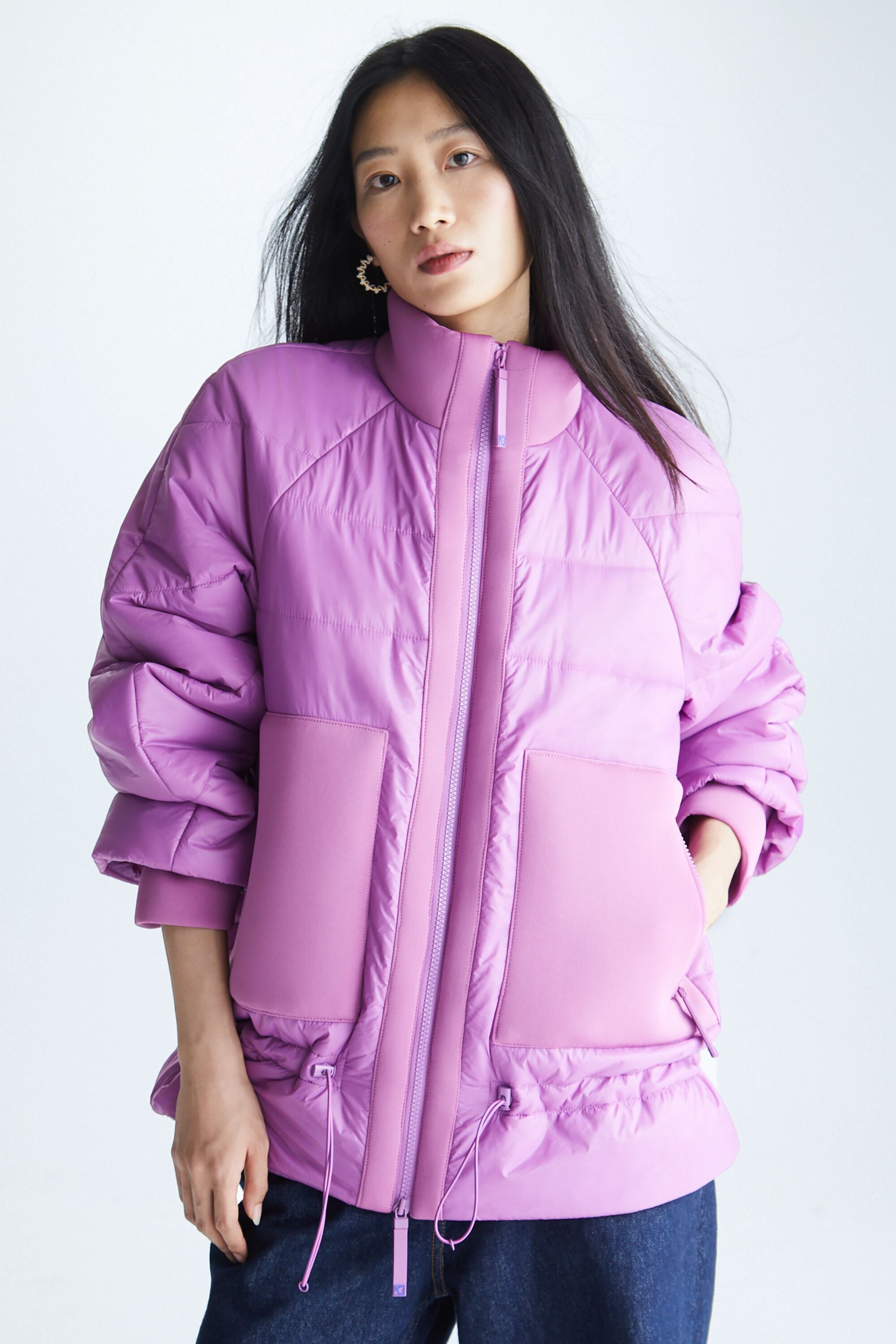 Cocoon neoprene and nylon Garcia Purificacion - Belgium pink jacket