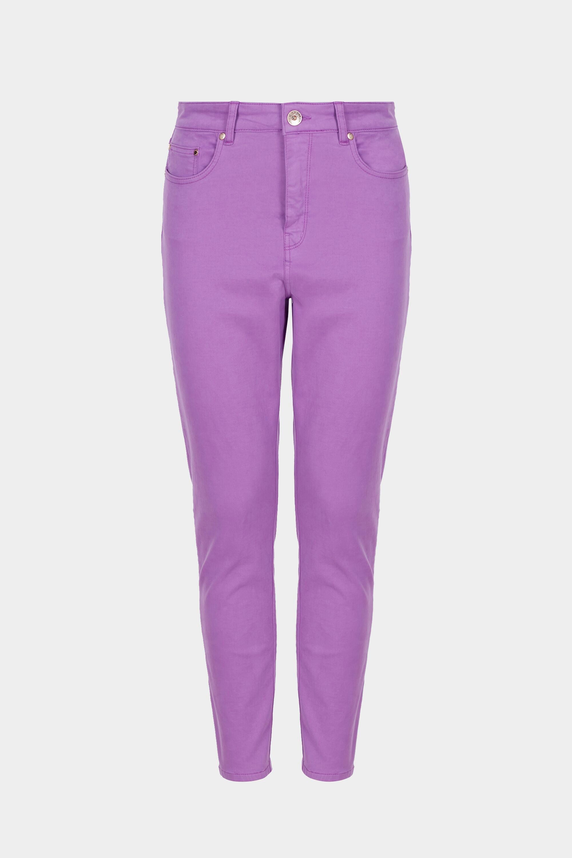 Pink Stretch Cotton Slim Leg Trousers