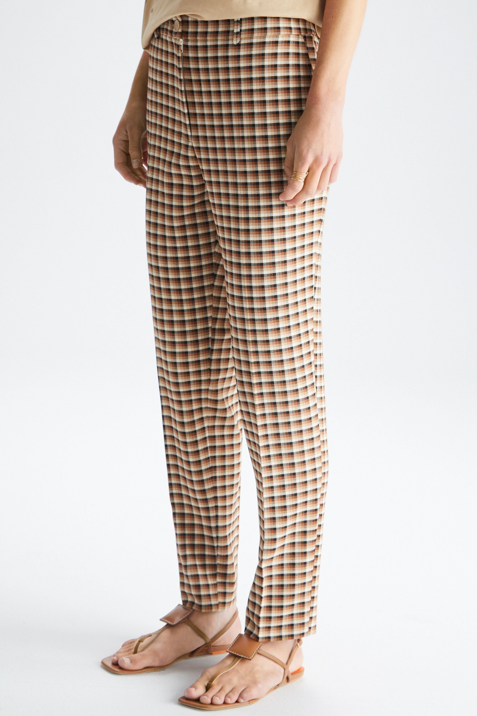 Windsor Pull Up In Plaid Mid Rise Skinny Trousers | CoolSprings Galleria