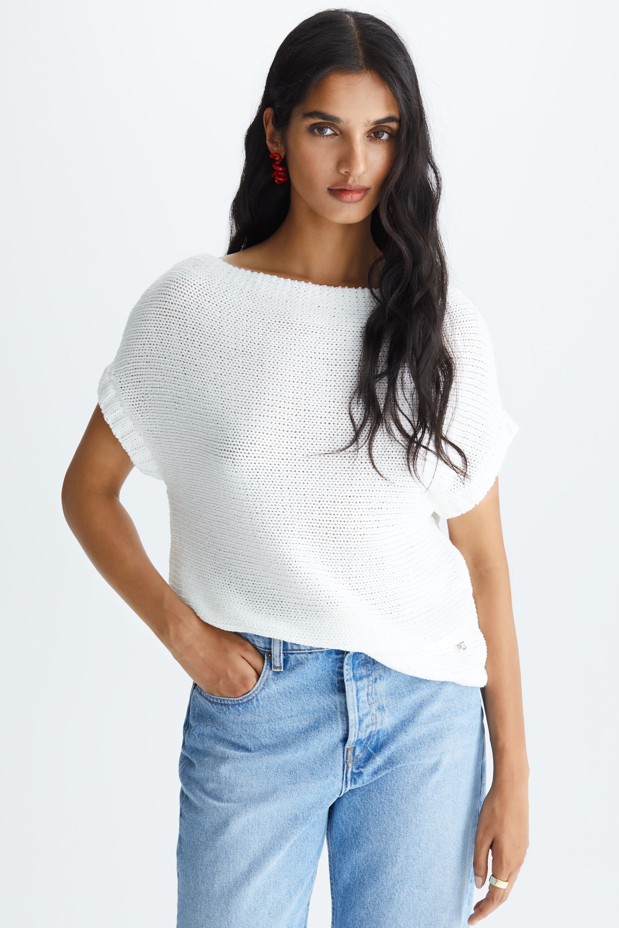 A- line drop shoulder sweater