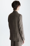 PRINCE OF WALES LINEN RELAXED FIT SUIT JACKET