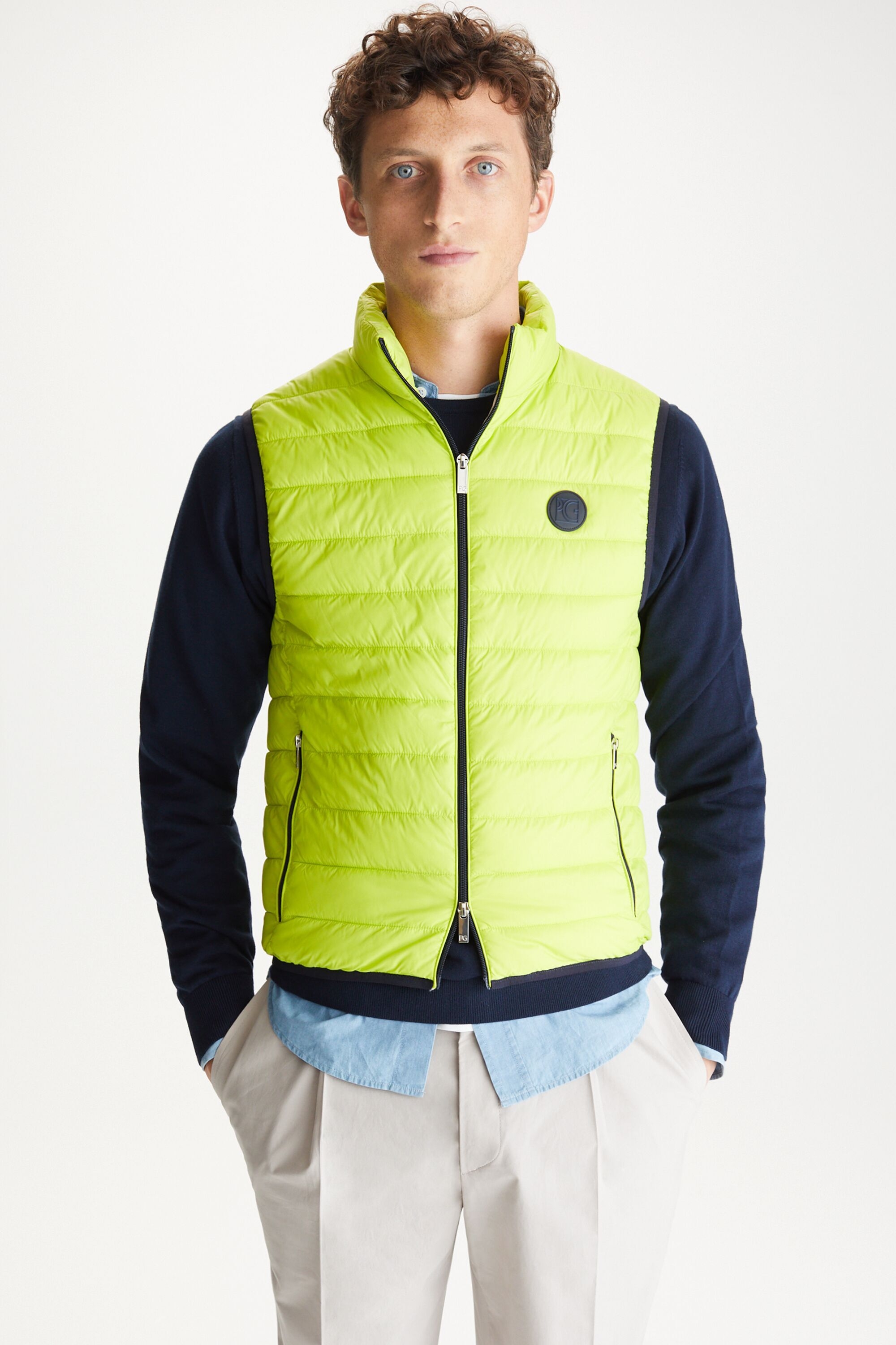 Quilted technical nylon gilet