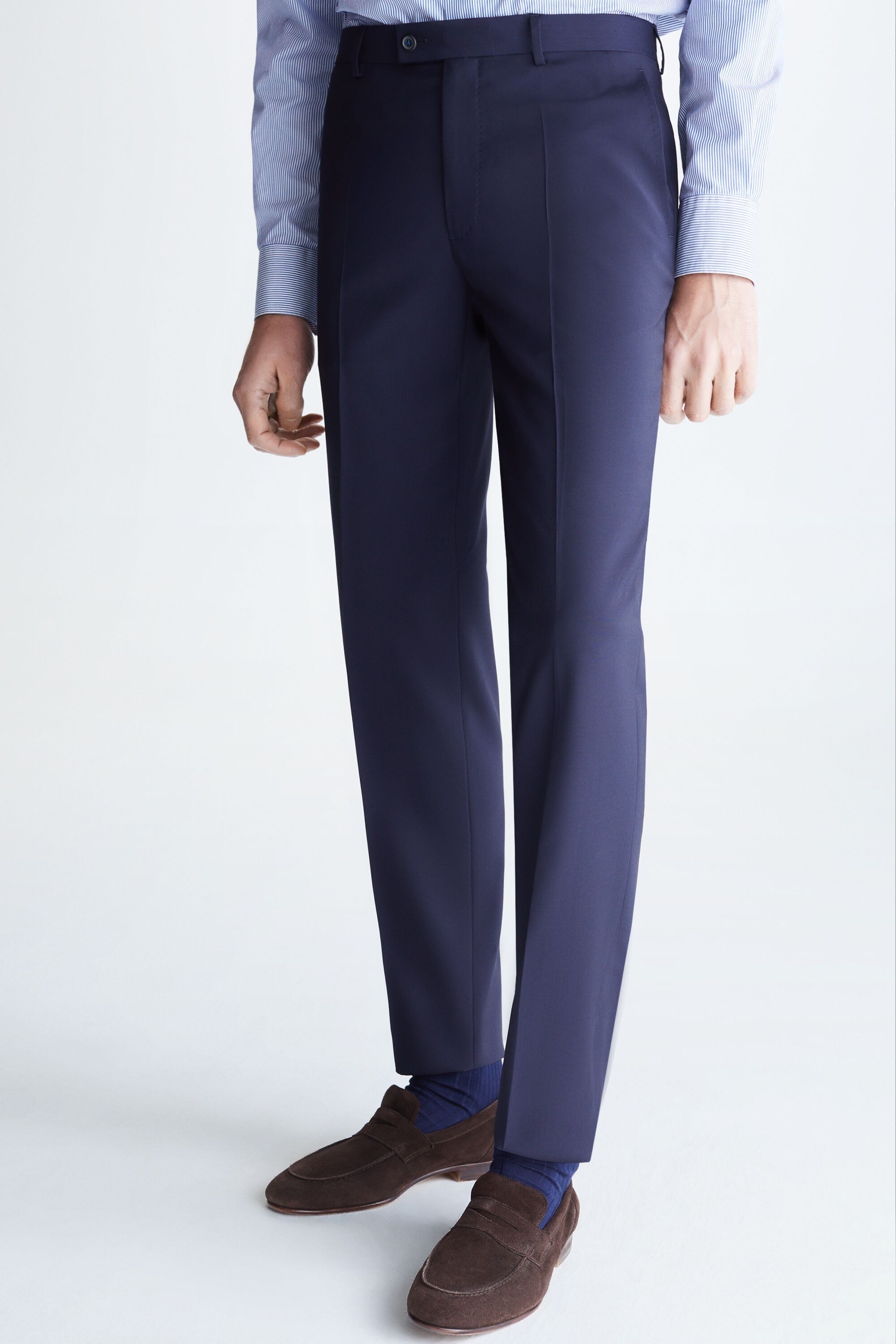 Tropical wool classic fit suit trousers