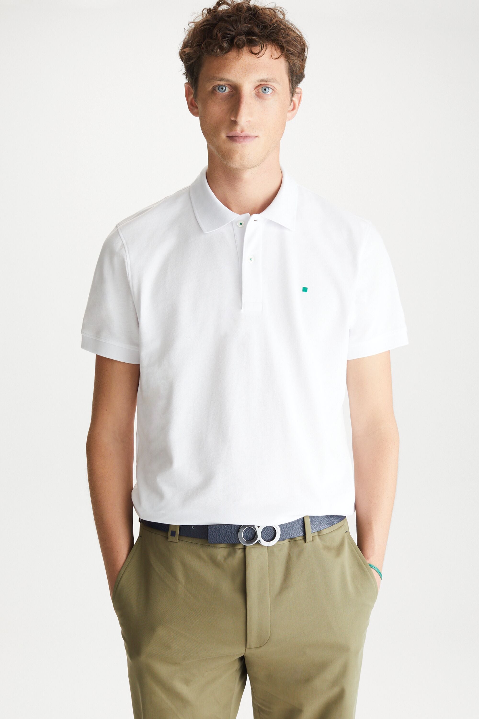 PIQUE POLO SHIRT white Purificacion Garcia Finland