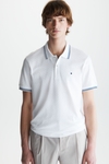 CUBE-SHAPED TEXTURED COTTON POLO SHIRT