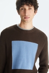 Cube intarsia cotton sweater