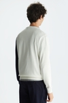 Geometric intarsia pima cotton sweater