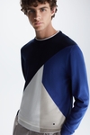 Colorblock pima cotton sweater