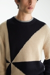 Origami intarsia cotton sweater