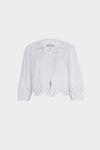 EMBROIDERED COTTON CROPPED SHIRT
