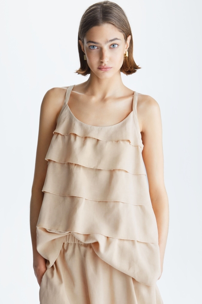 STRAPPY LINEN A-LINE TOP