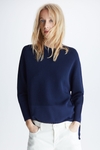 DOUBLE-FACED STRETCH-KNIT SWEATER