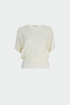 STRETCH-POINTELLE KNIT SWEATER