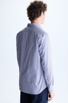 Micro checked twill shirt