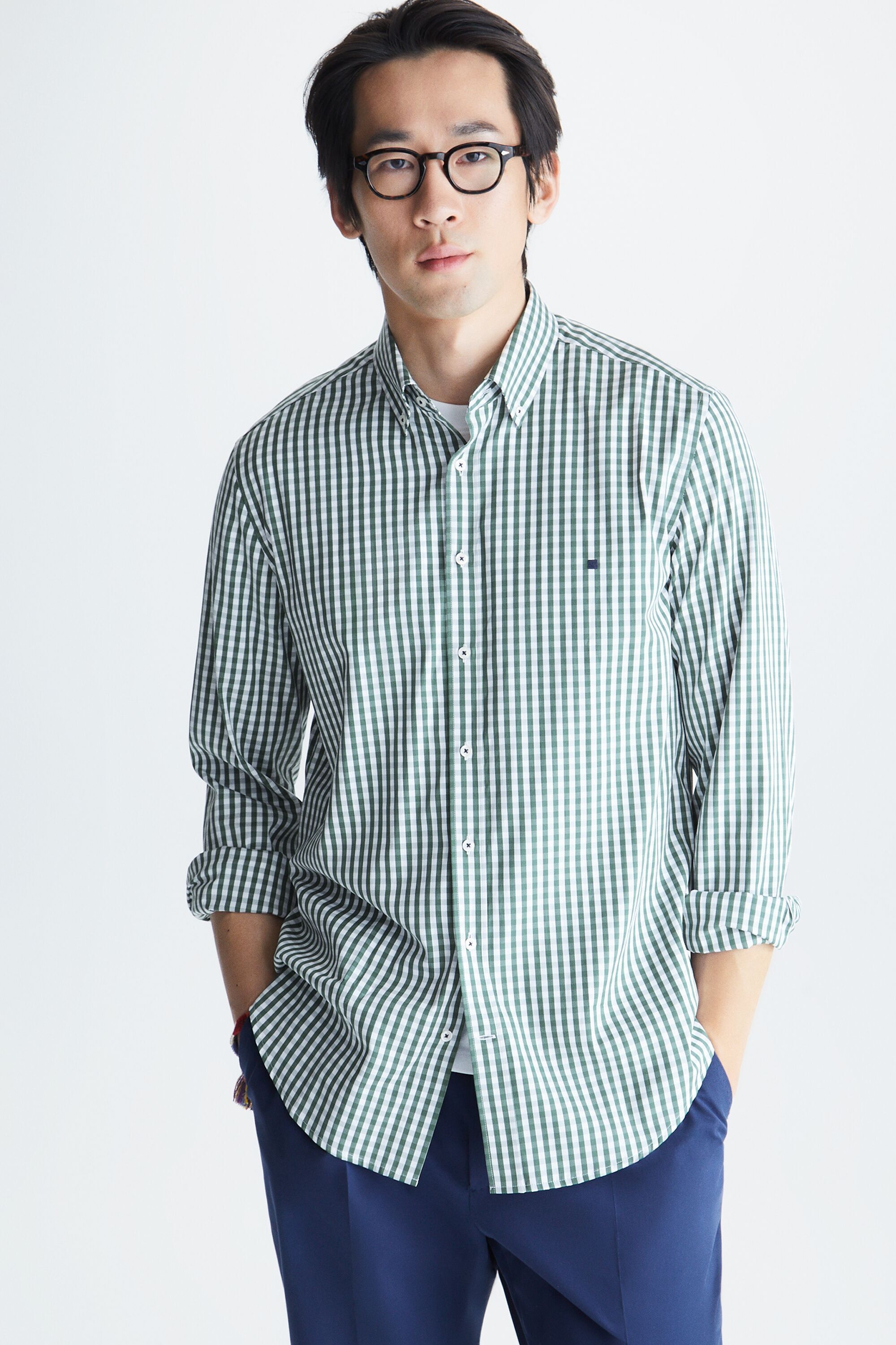 GINGHAM CHECK POPLIN SHIRT