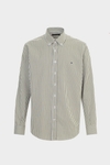 Gingham check poplin shirt