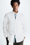 Grosgrain-trimmed poplin shirt