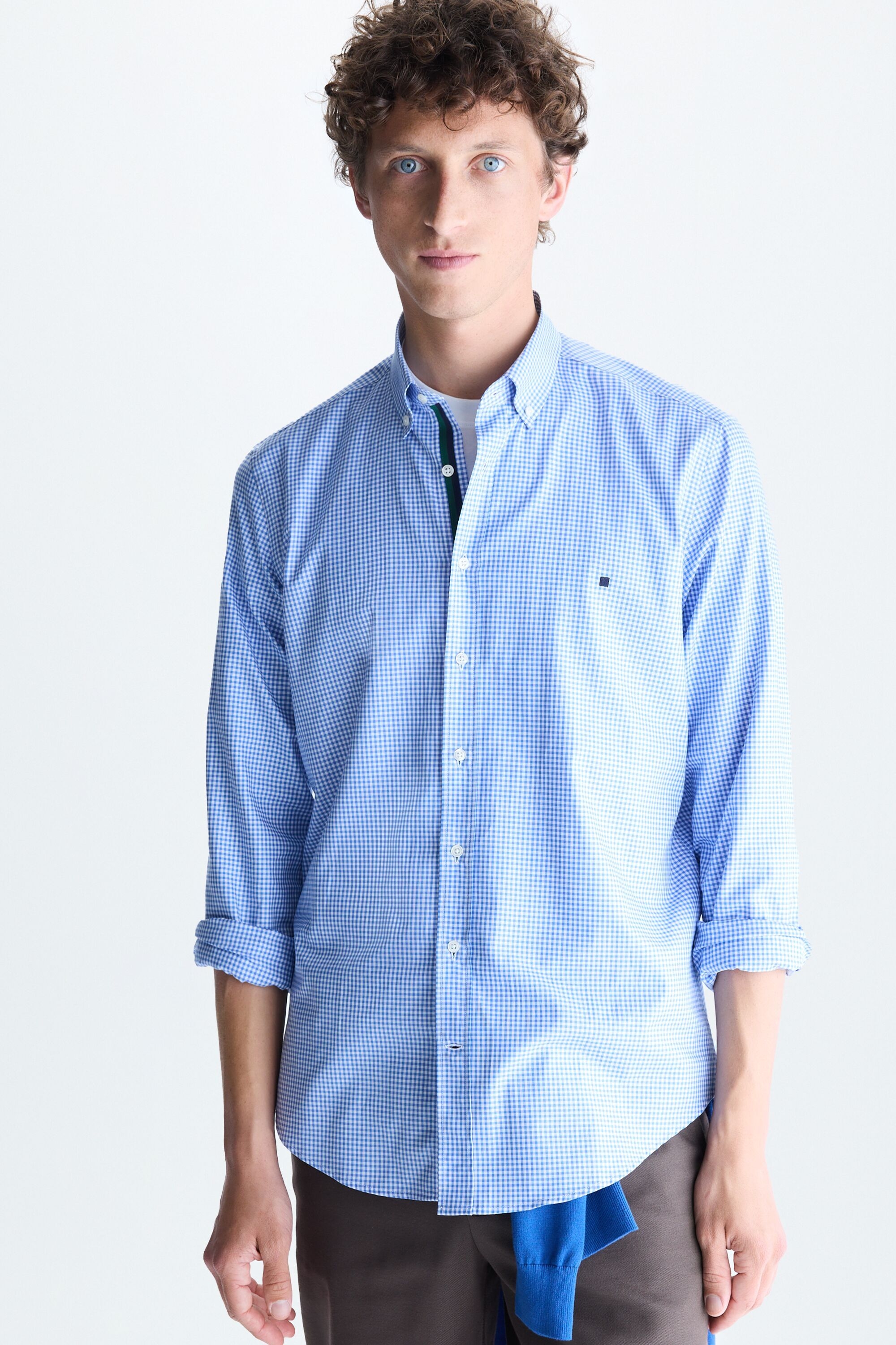 Grosgrain gingham check Oxford shirt