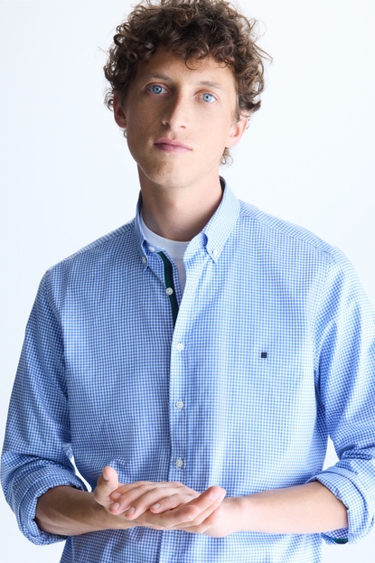 CAMISA OXFORD CUADROS VICHY GROSGRAIN